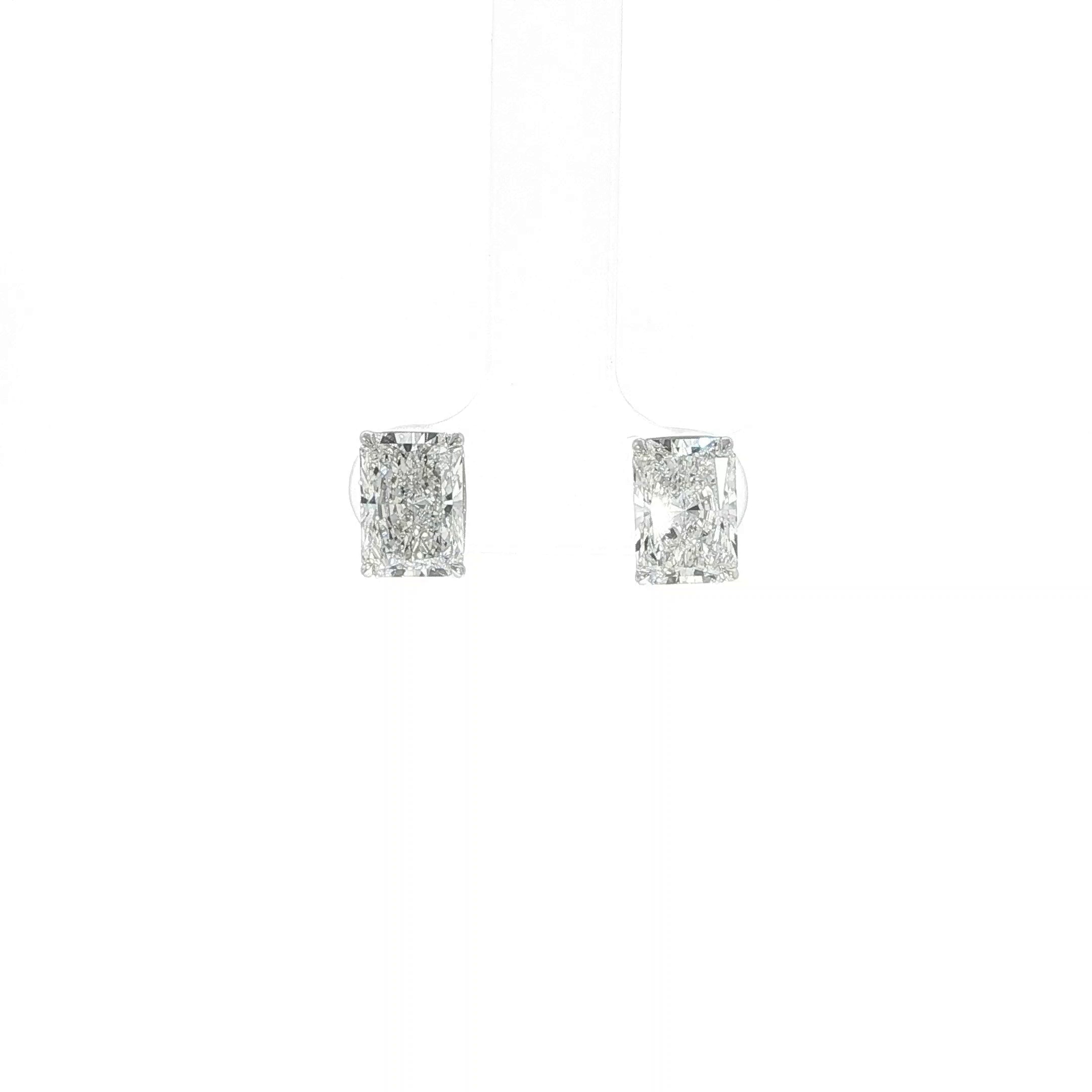 White Gold 2CT Radiant Earrings