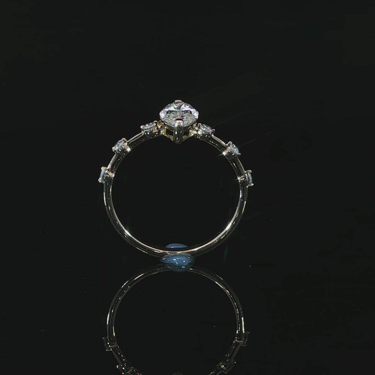 Unique marquise diamond ring with 1.20 CTW total weight side detail
