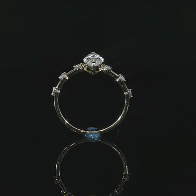 Unique marquise diamond ring with 1.20 CTW total weight side detail