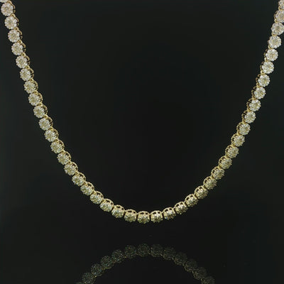 Video of sterling silver tennis chain with over 22CTW of VVS Moissanite