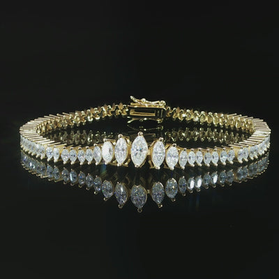 Graduated marquise moissanite tennis bracelet featuring 6.07 CTW