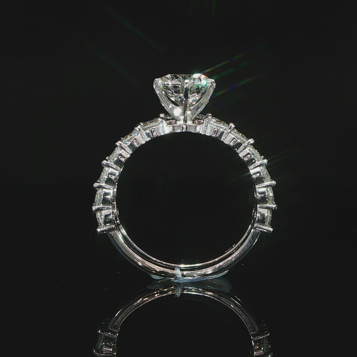 2.04 CT round lab grown diamond in a six-prong setting