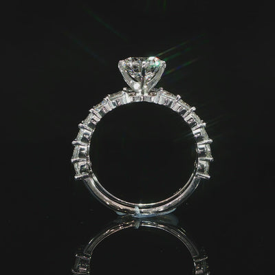 2.04 CT round lab grown diamond in a six-prong setting