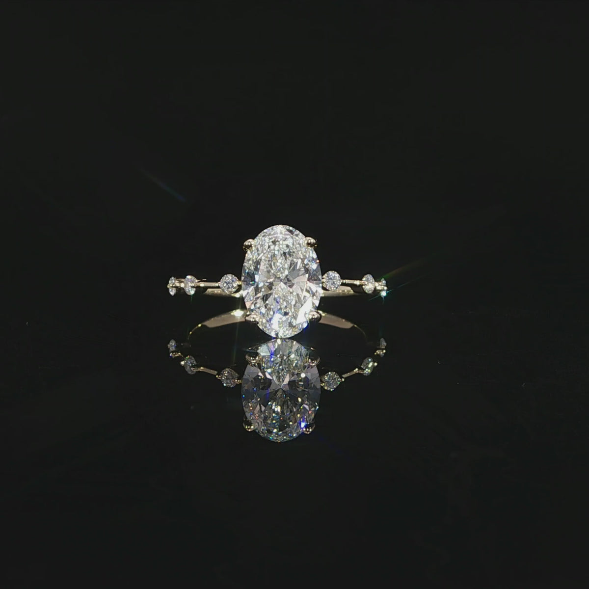 2 CT Oval with Diamond Station Band Detailed Video