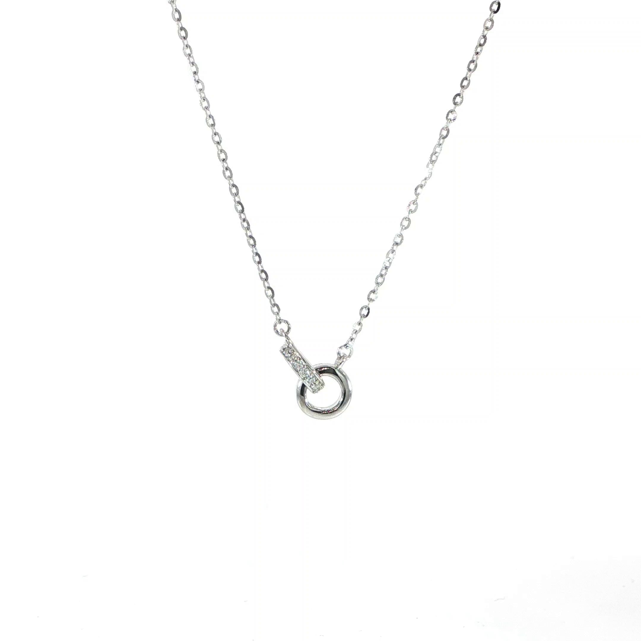 Interlocking Circle Pendant with Cable Chain