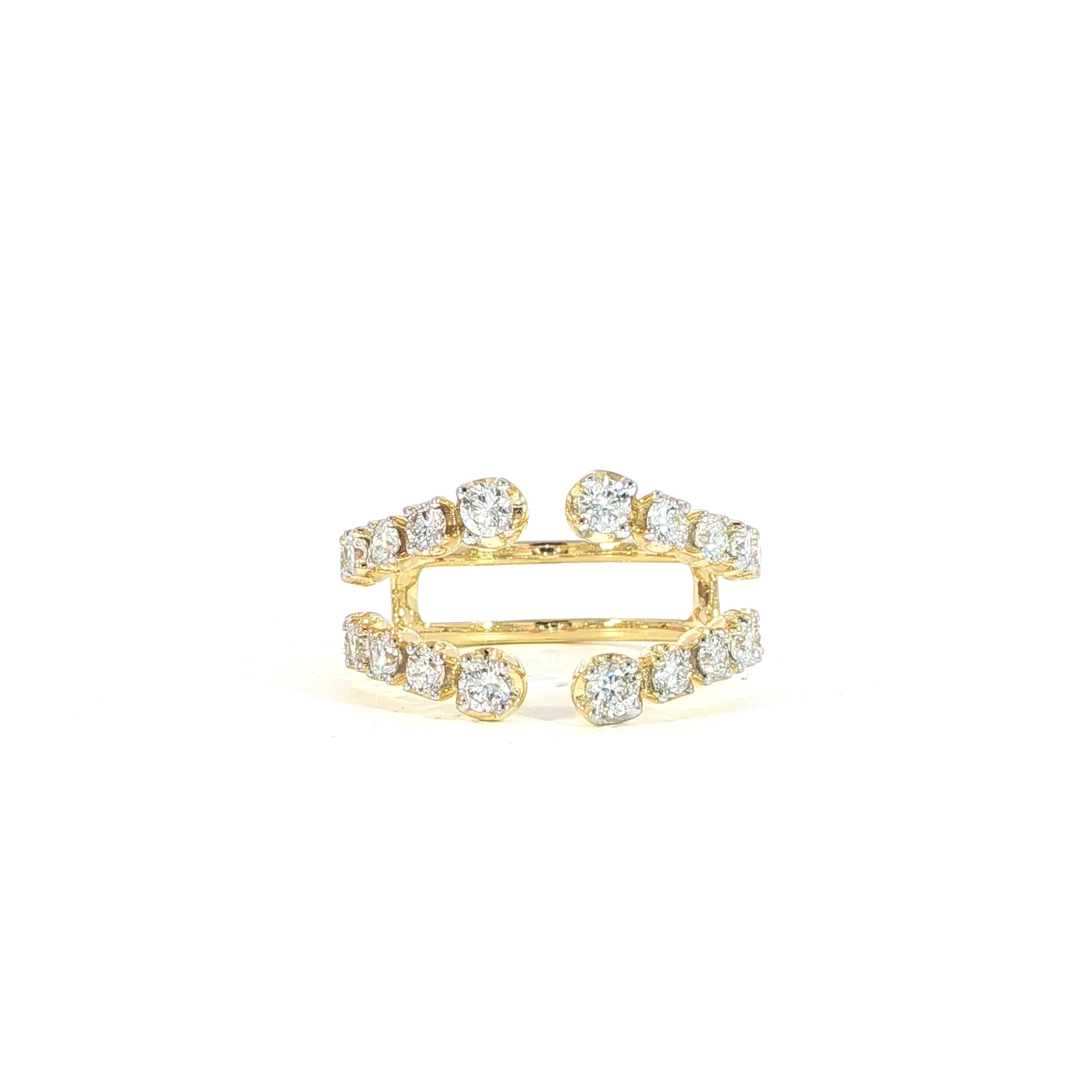 Close up video of lab grown round diamond enhancer ring