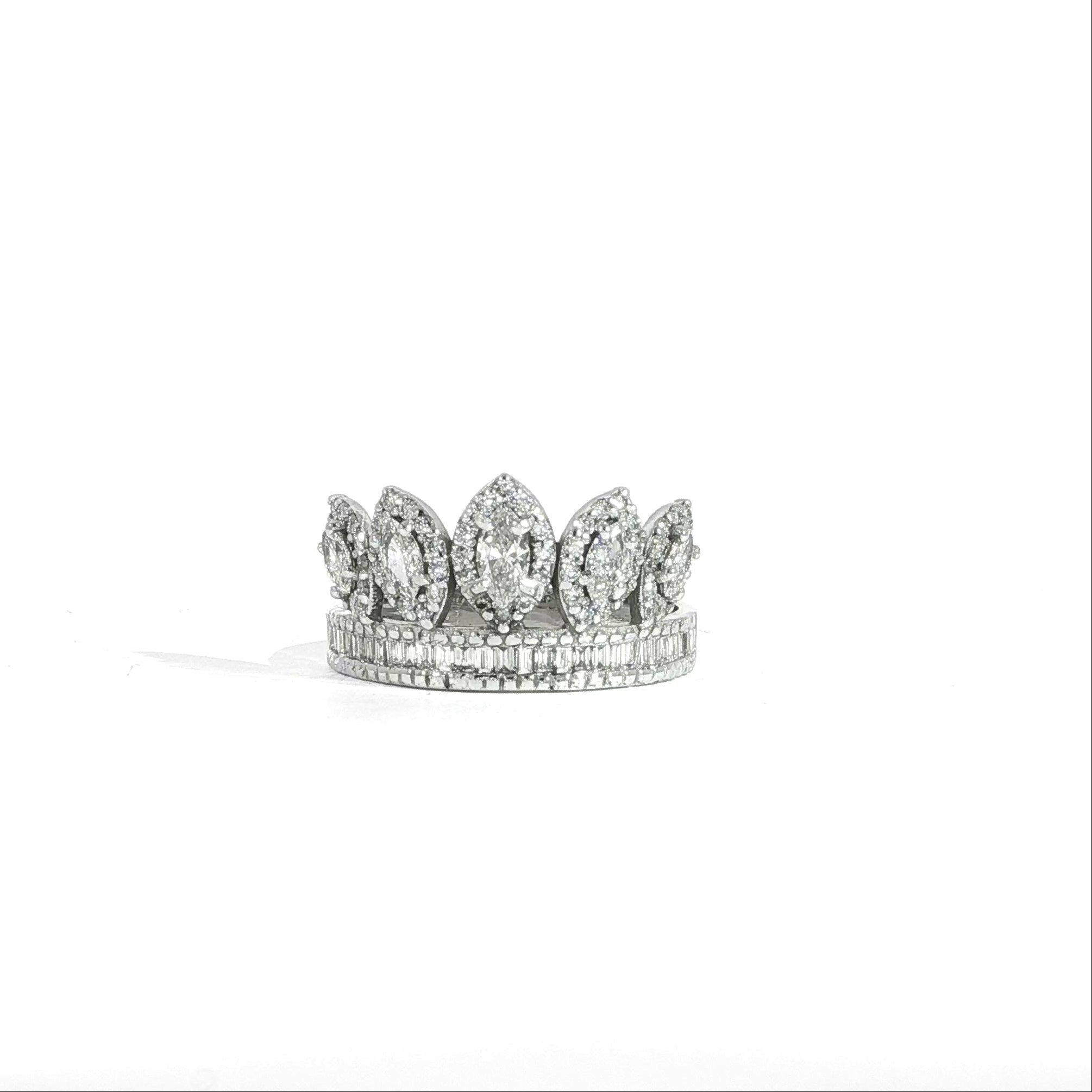 Custom marquise diamond crown ring video