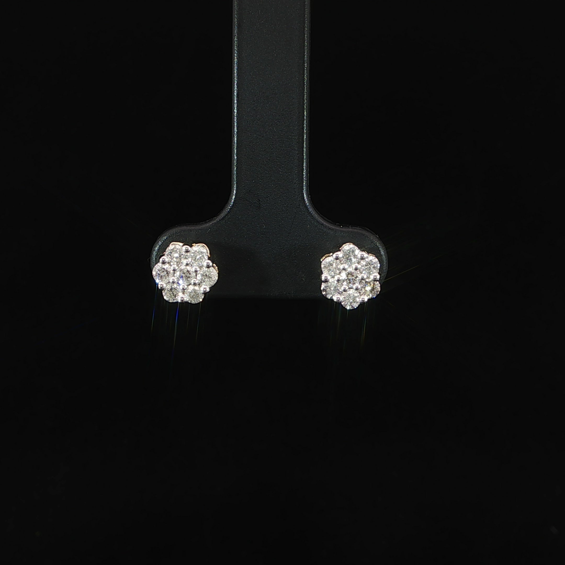 0.51 CTW natural diamond stud earrings crafted in yellow gold