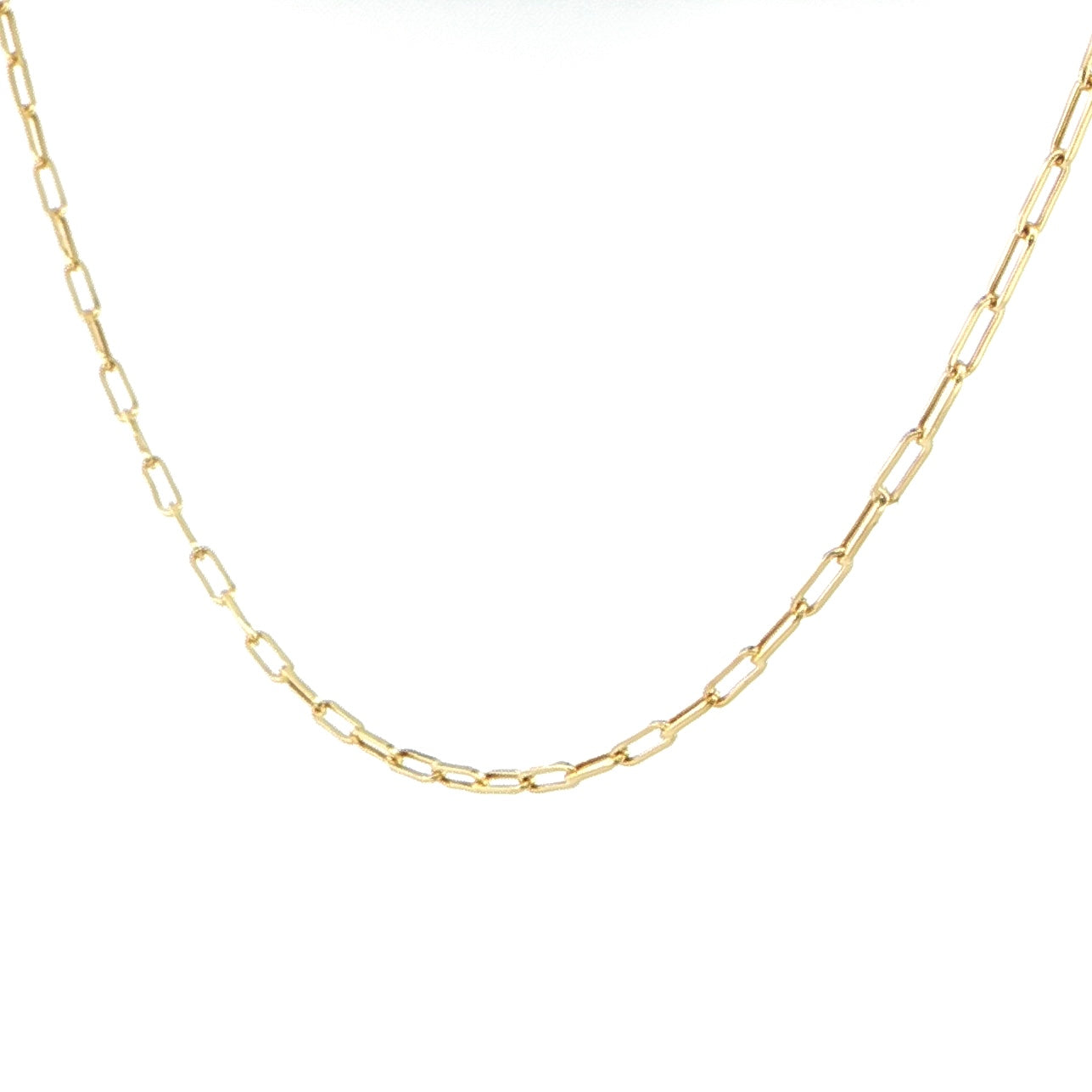 Video of modern paperclip link necklace in 14K yellow gold