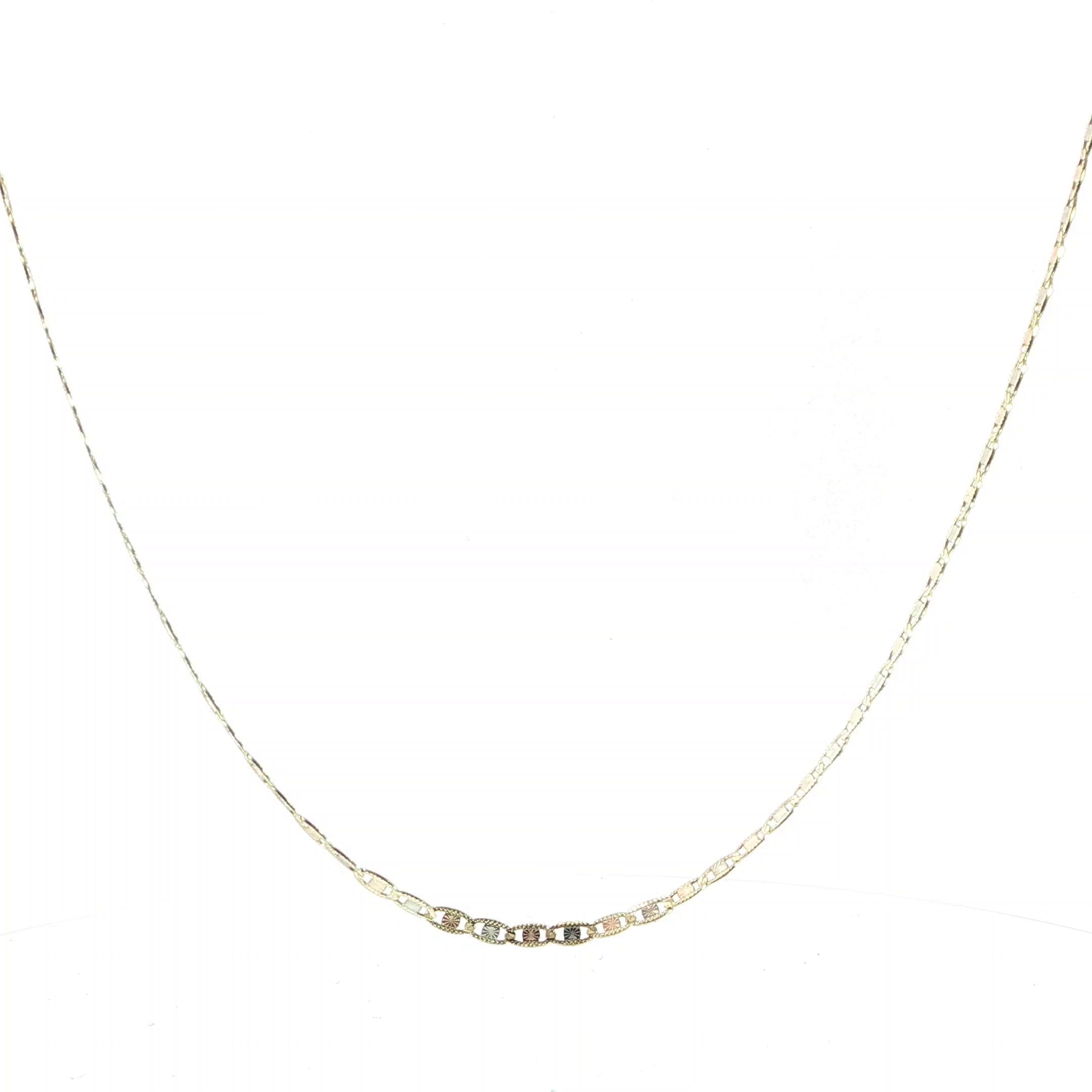 Video 14K Yellow Gold Mariner Chain with Rose & White Gold Accents