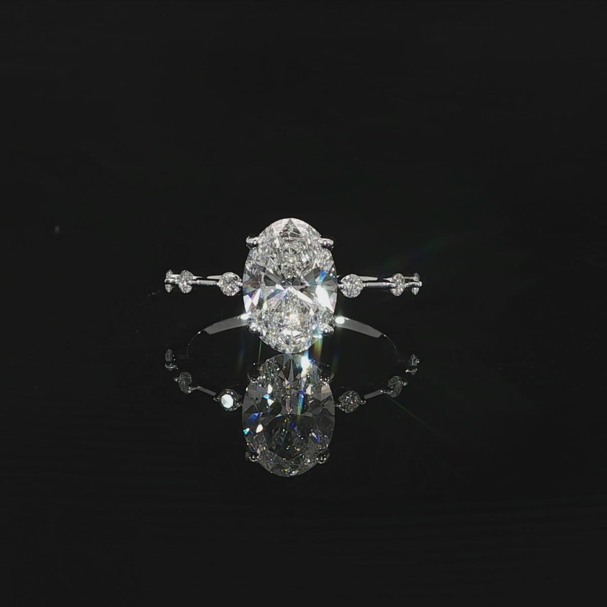 2 CT Oval with Diamond Station Band Detailed Video