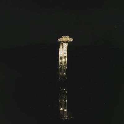 A 10K yellow gold diamond wedding set vertical 