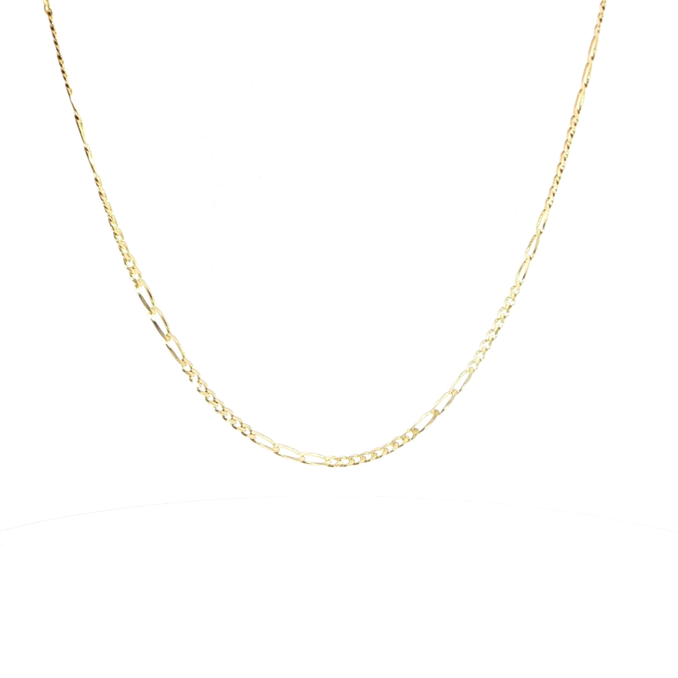 Video of 10K yellow gold solid Figaro chain 3.5MM