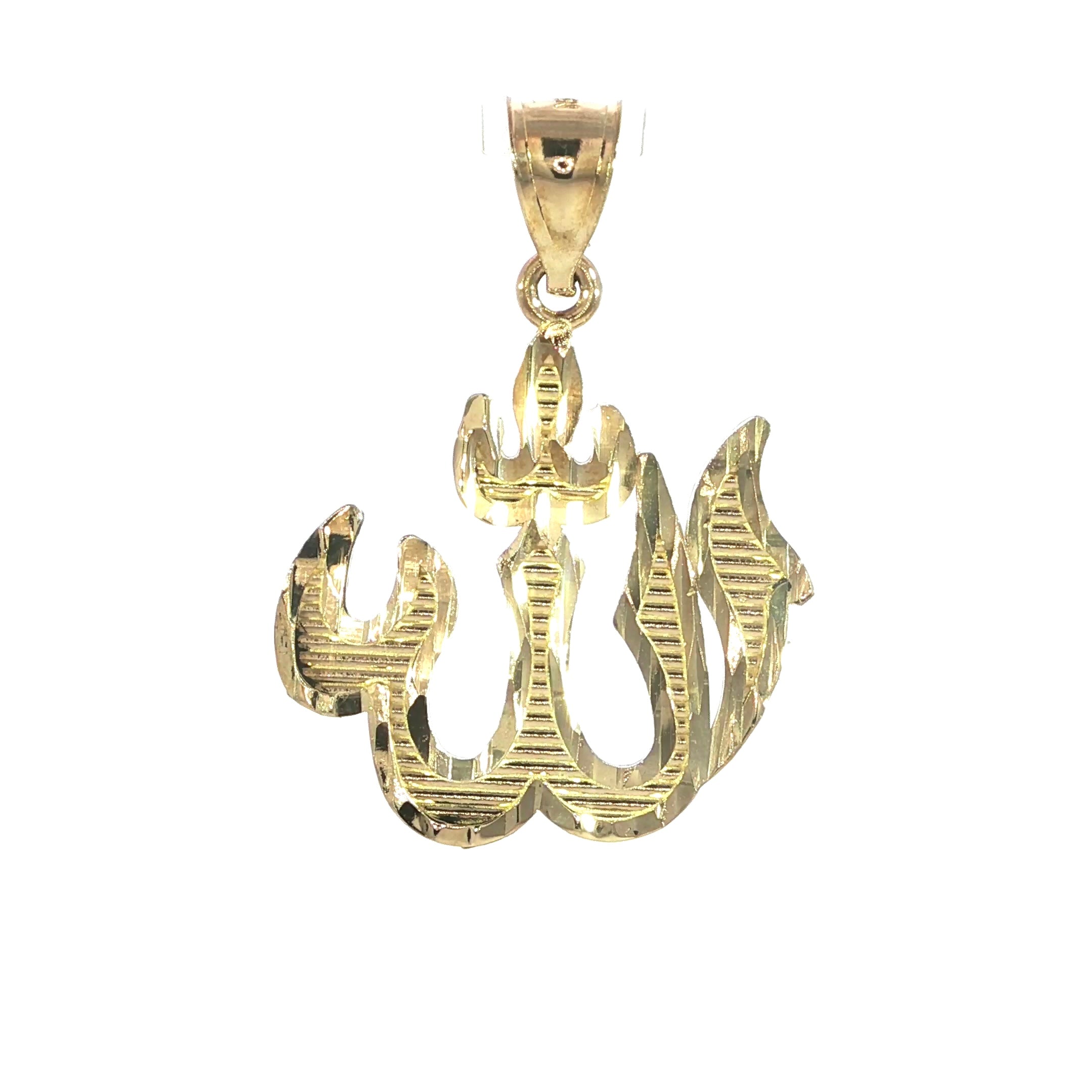 Diamond-cut Allah necklace pendant for everyday wear