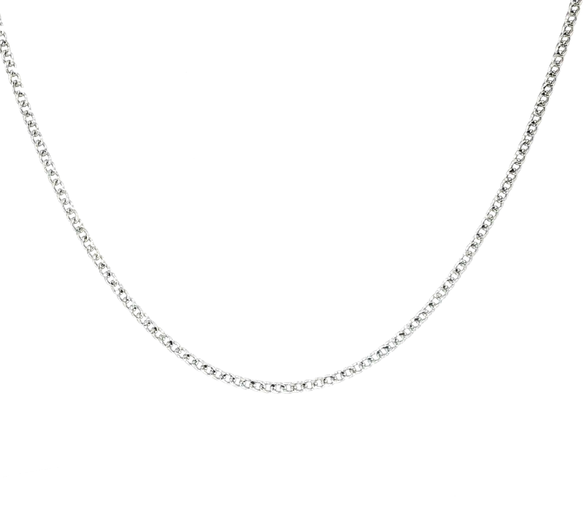 Solid Diamond-Cut Franco Chain in 14K White Gold