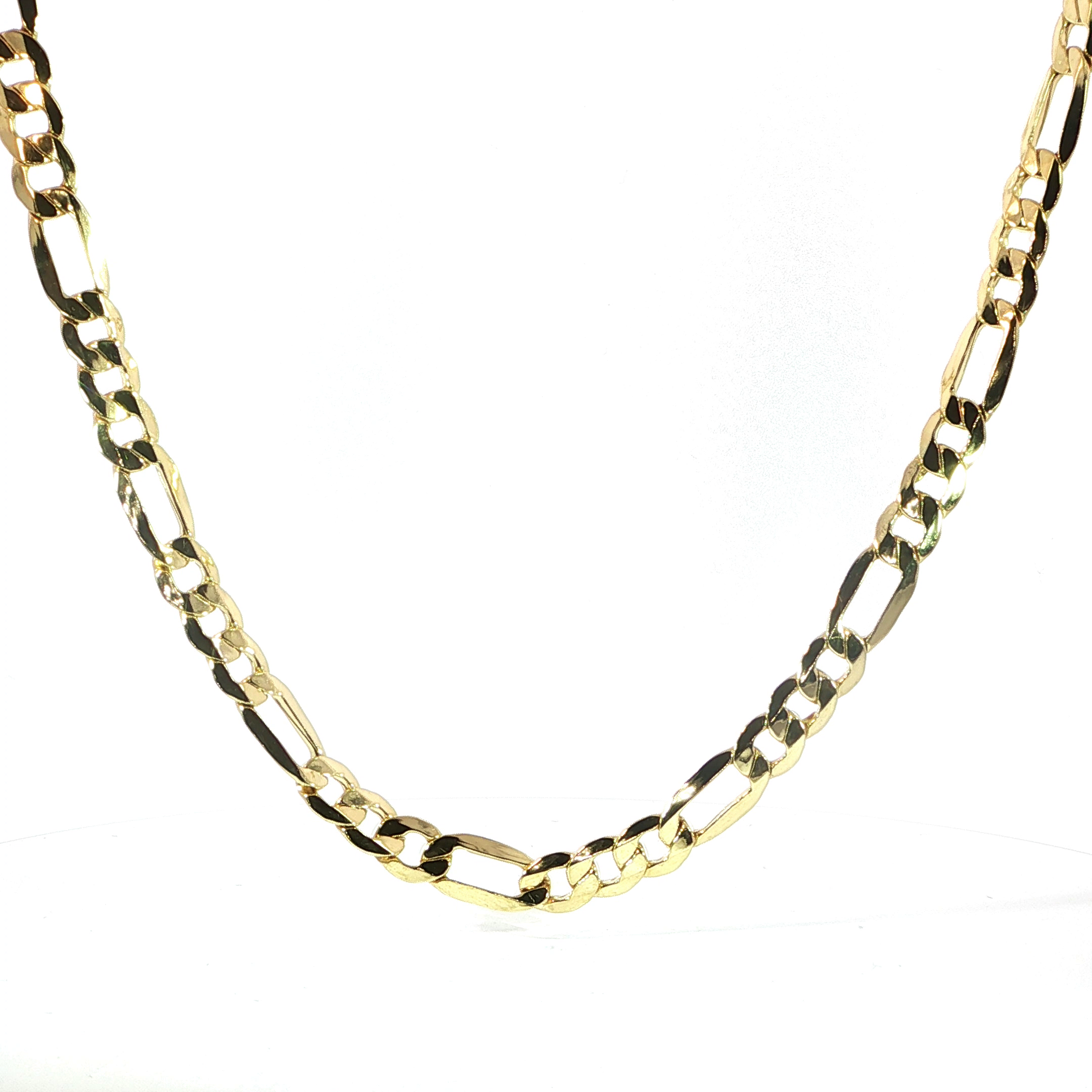 Classic 8.5MM High Polish Figaro Chain in Yellow Gold