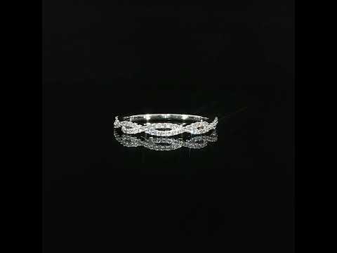 Front view of an infinity-inspired diamond anniversary band crafted in 14K white gold with 0.23 CTW lab grown diamonds.