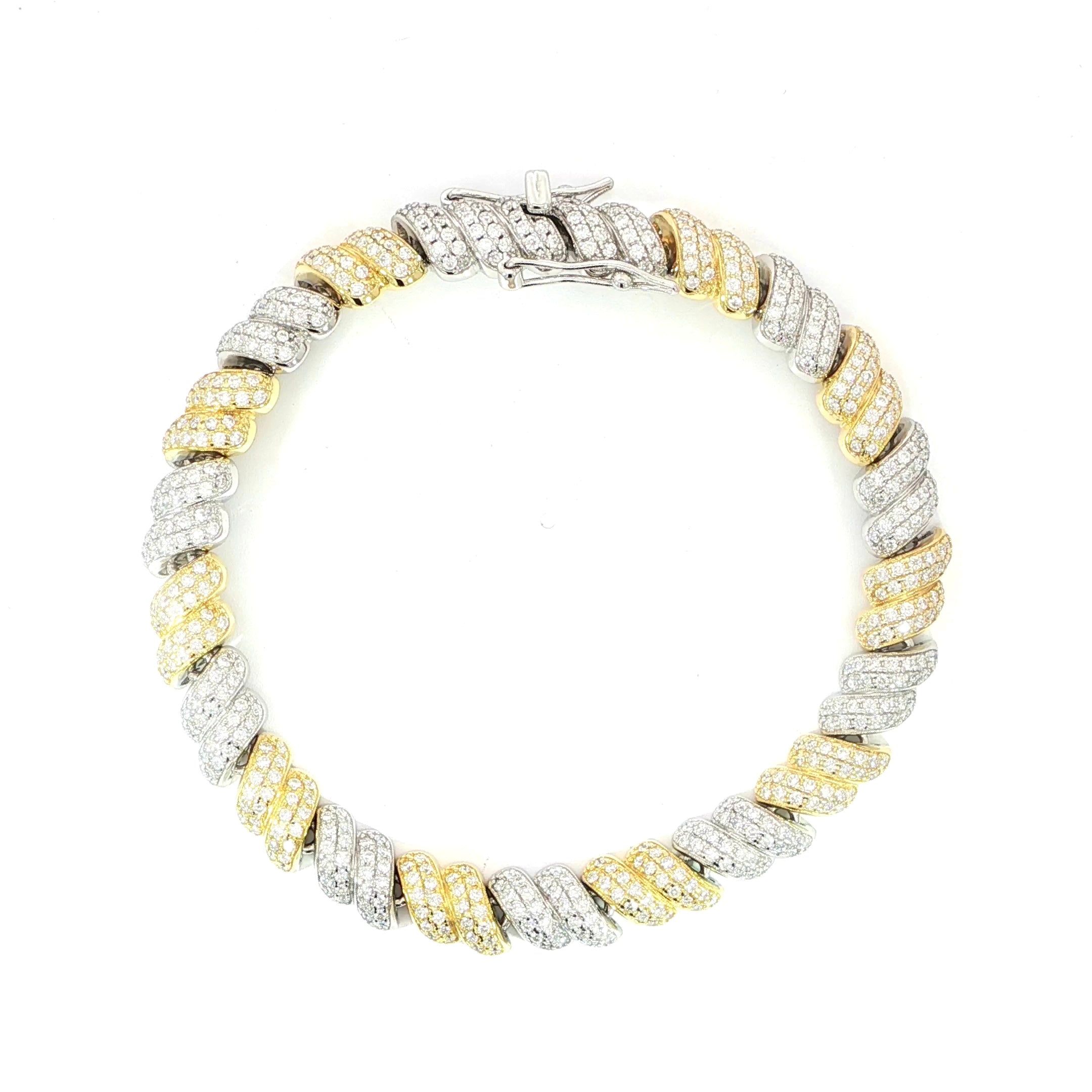 Video of sterling silver two-tone rope inspired rope bracelet design