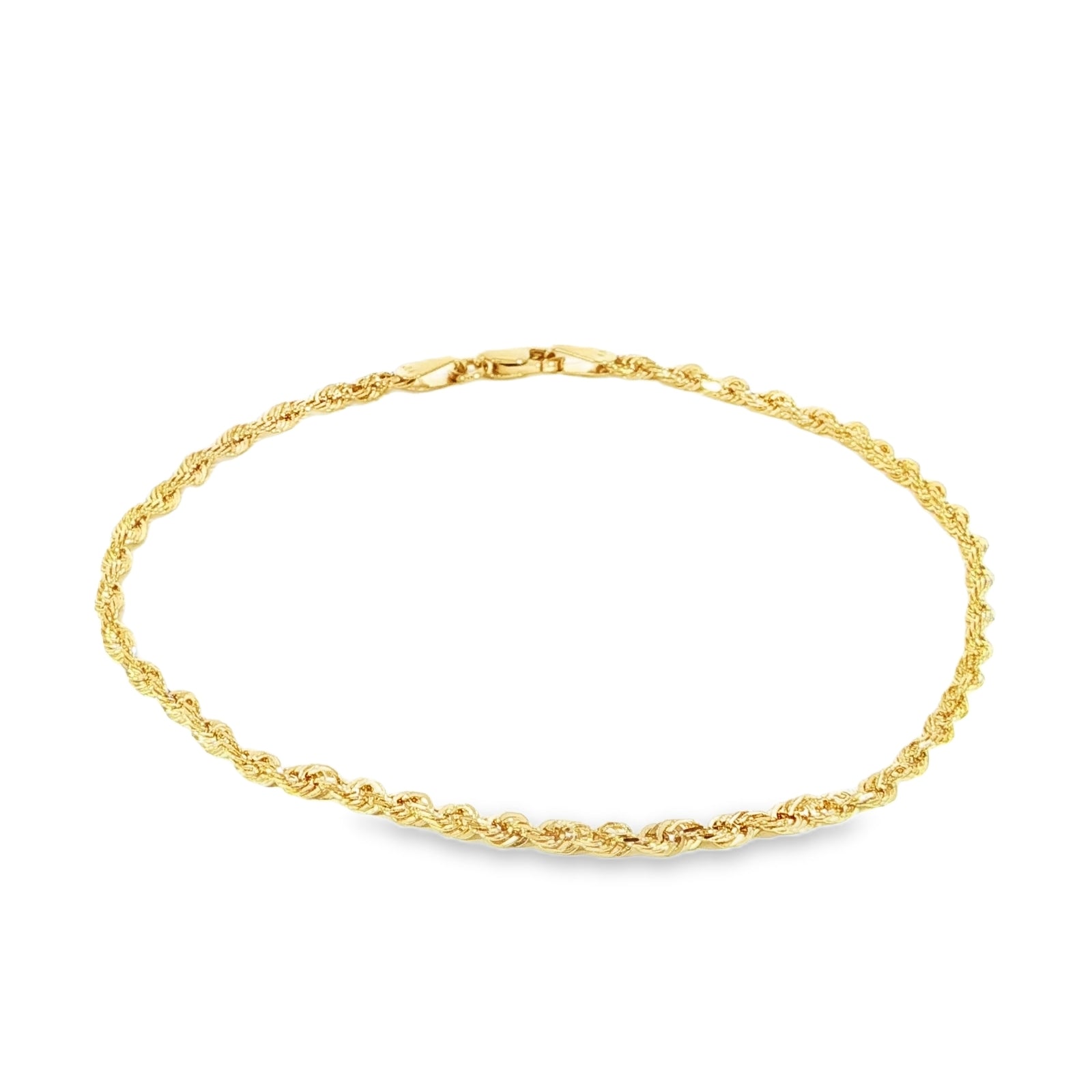 Video of classic 2.4mm yellow gold rope bracelet