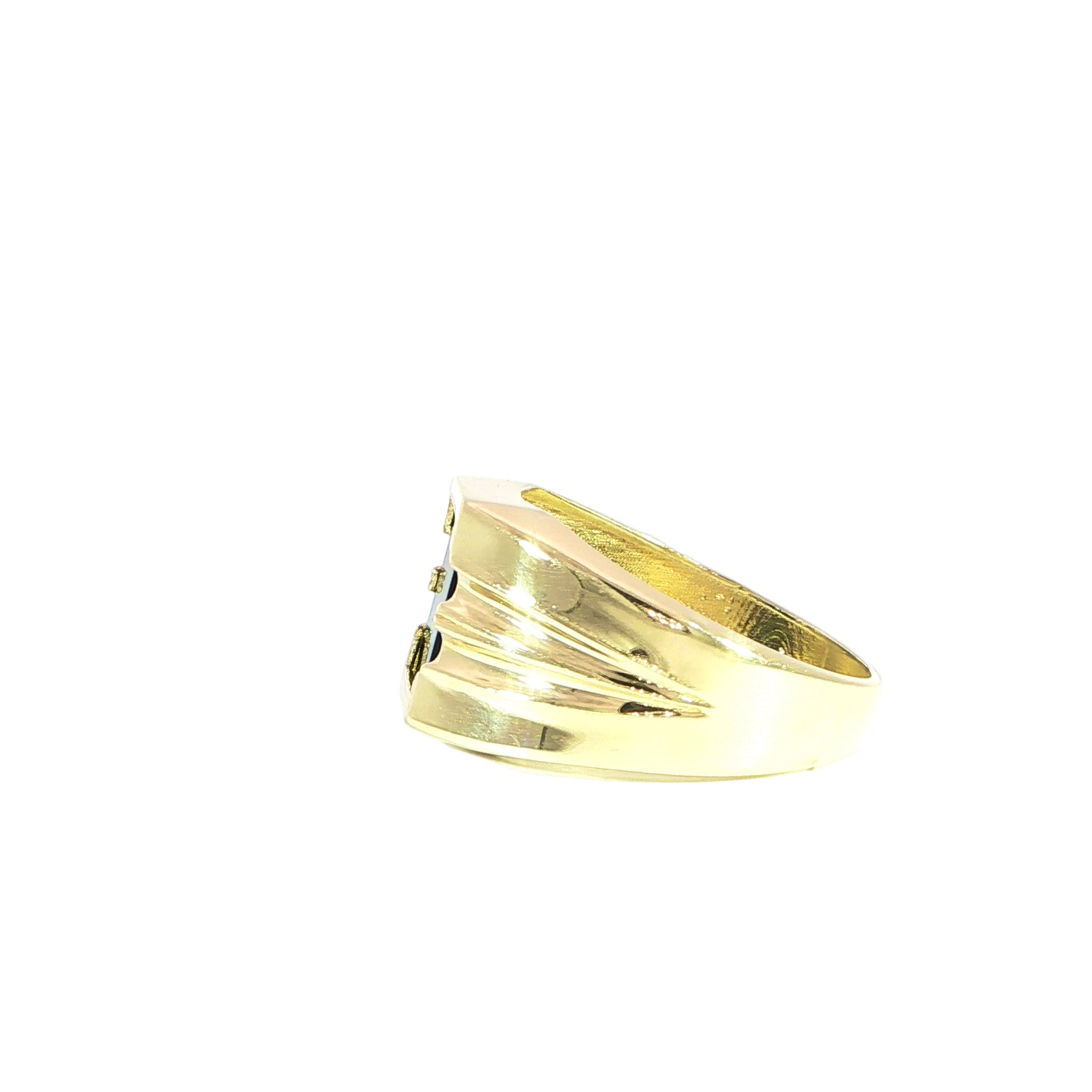 14K gold black onyx statement ring side