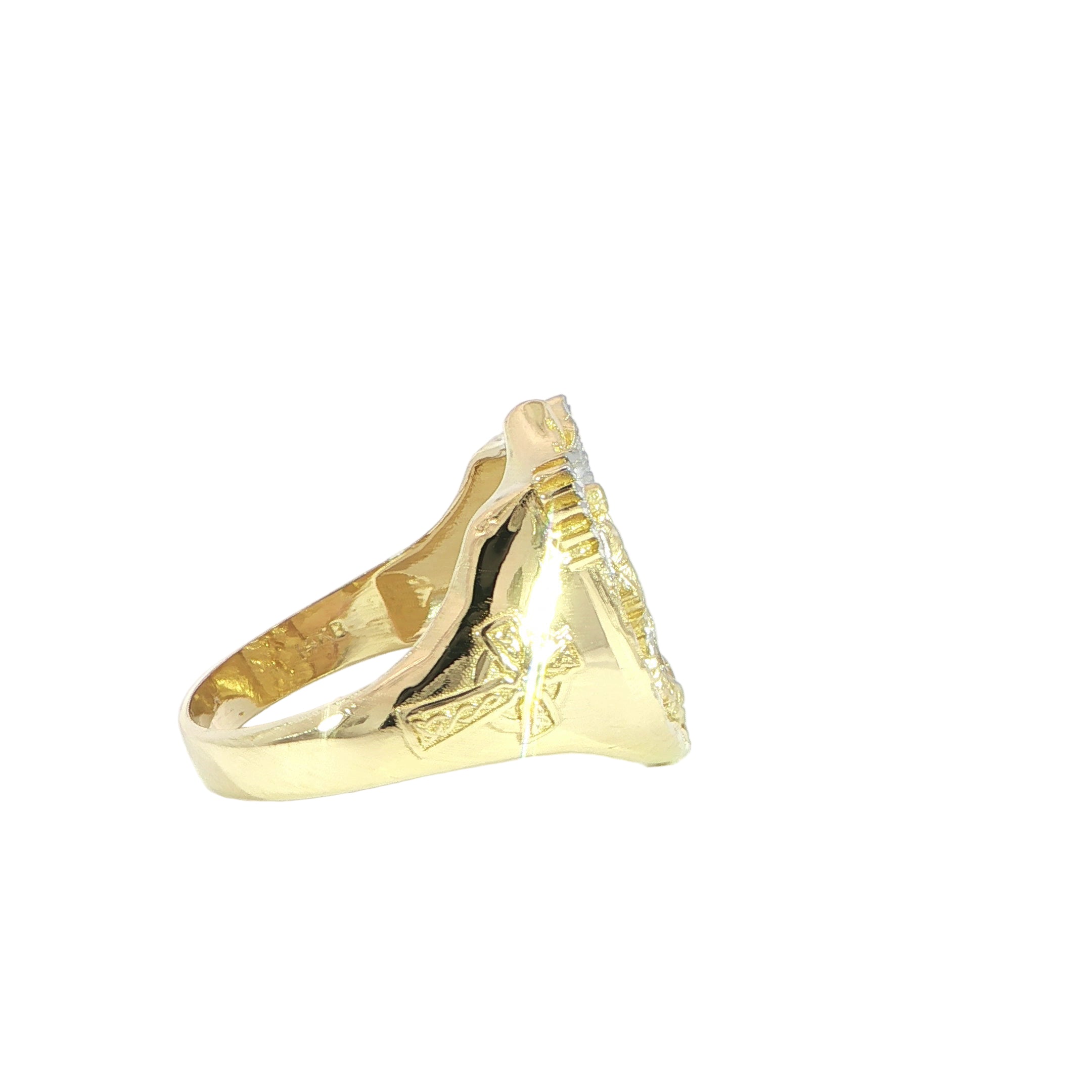 14K yellow gold Archangel fashion ring side