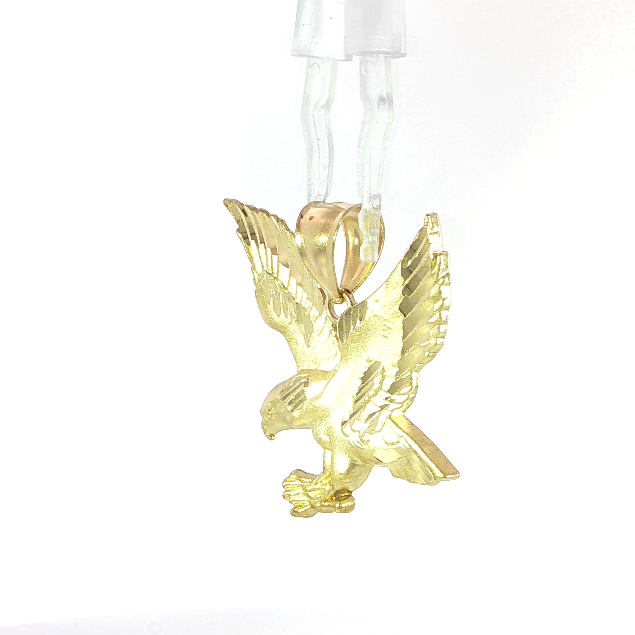 10K yellow gold soaring eagle pendant
