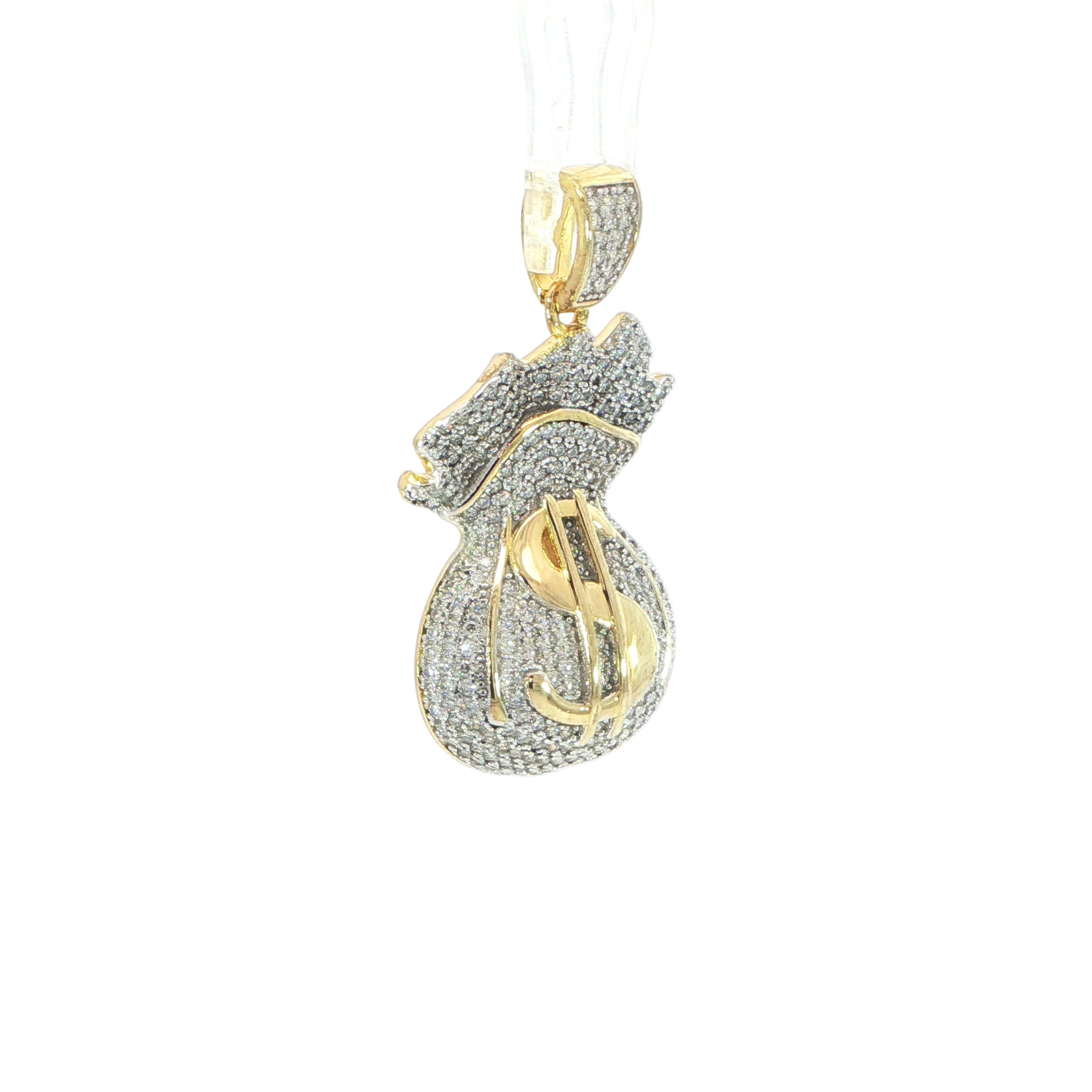 Side Profile Hip Hop Money Bag Pendant 30x21MM