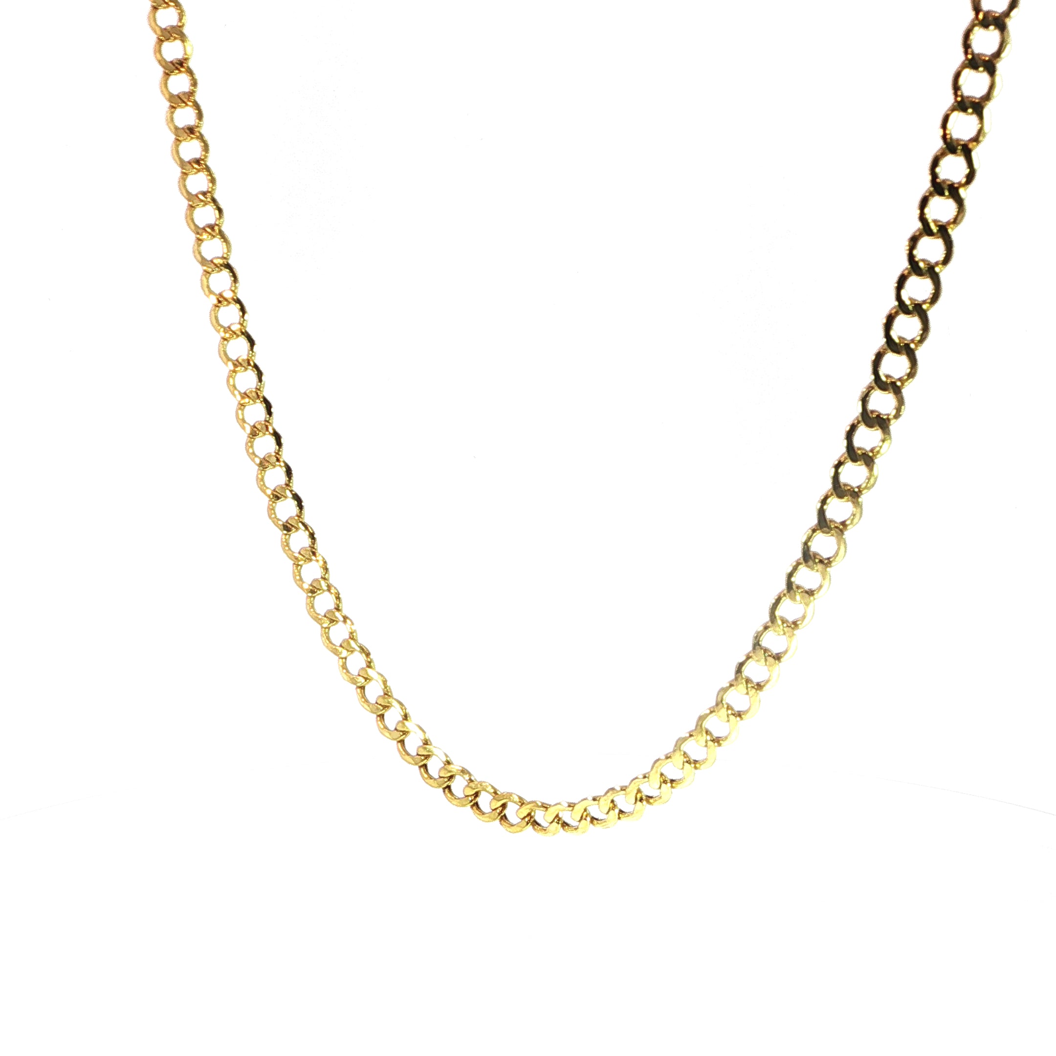 5.5MM curb chain in solid yellow gold
