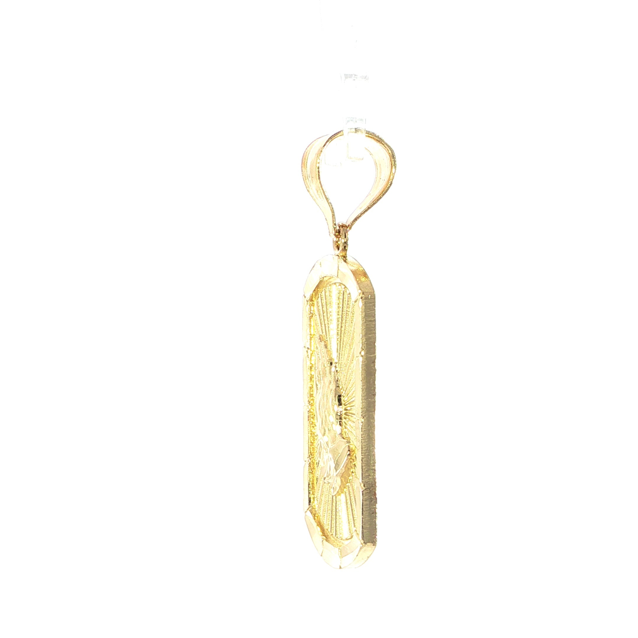 Side Profile 14K Gold Religious Praying Hands Pendant