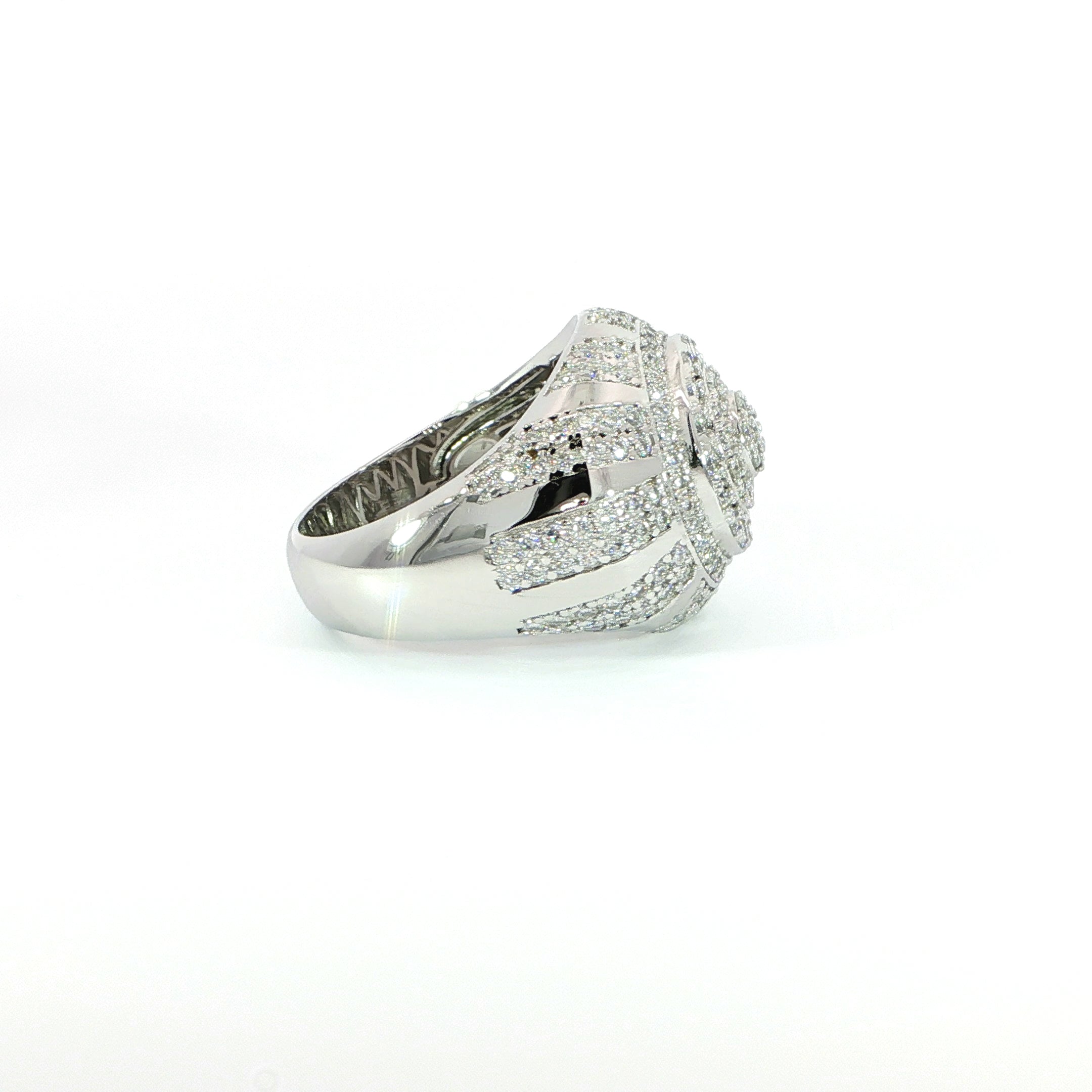 Pave-set moissanite cluster ring for men