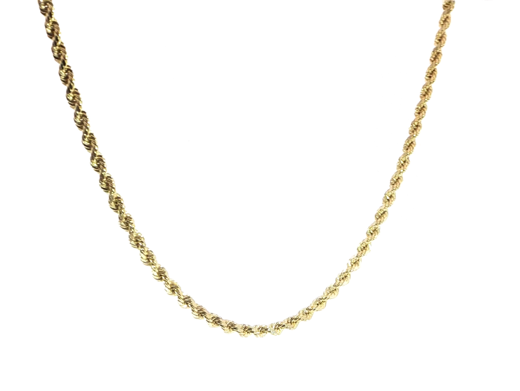 Everyday luxury solid 10K yellow gold rope chain