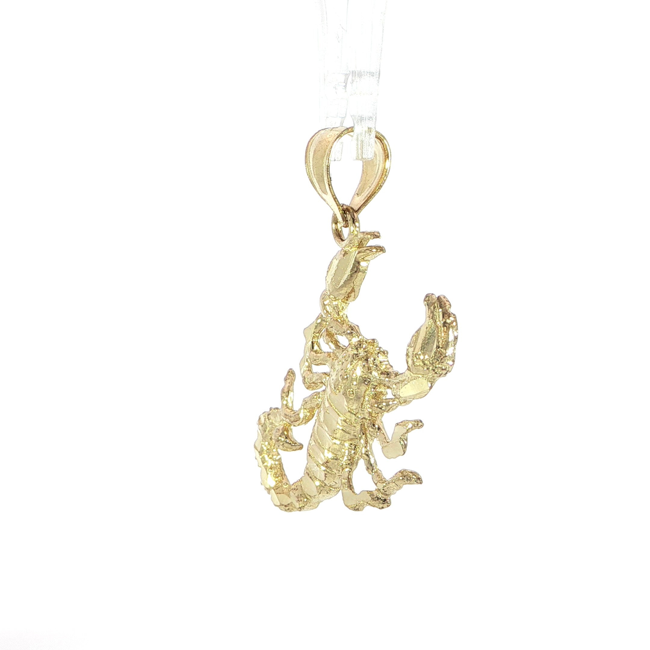 Realistic scorpion pendant crafted in 10K gold