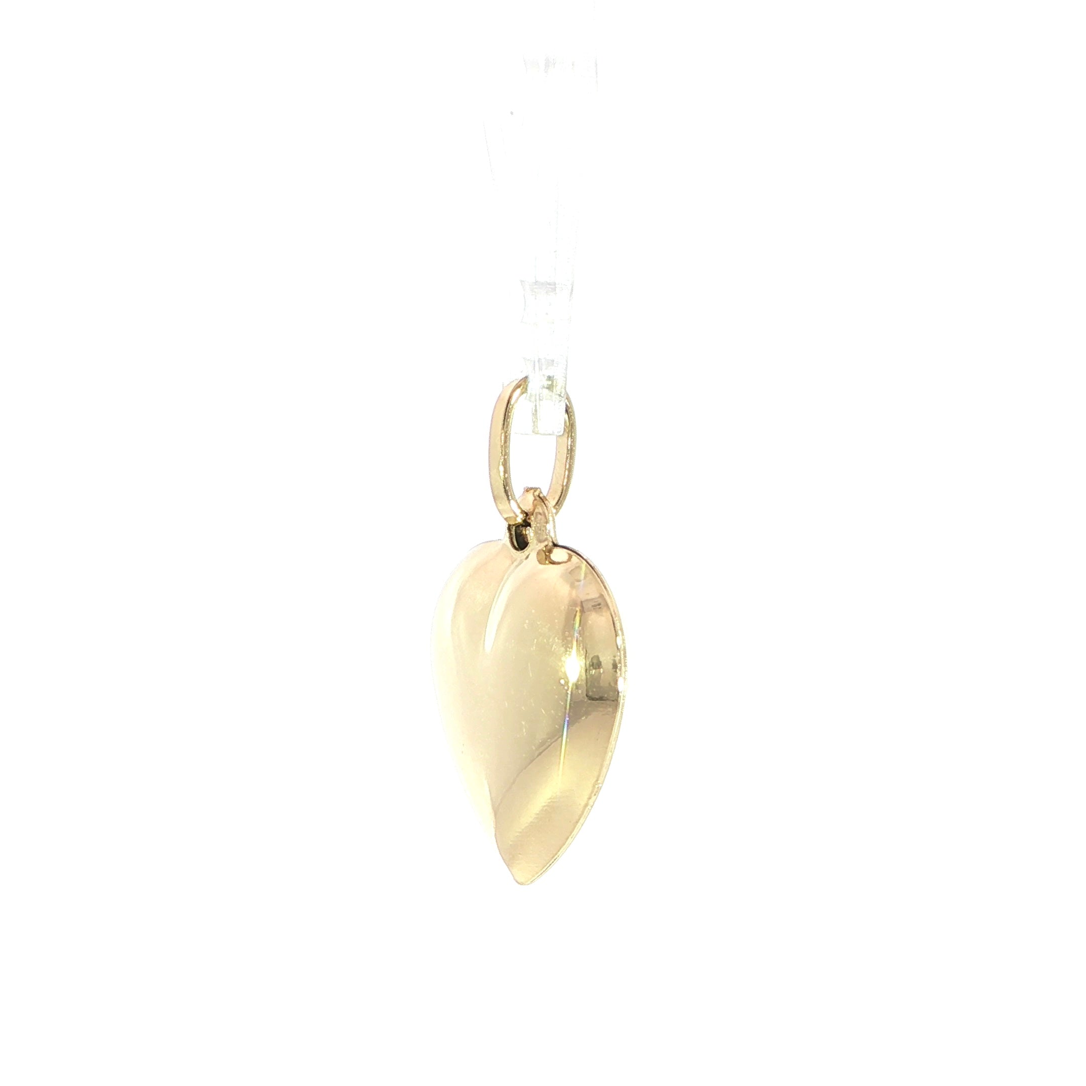 14K yellow gold heart charm pendant with polished finish