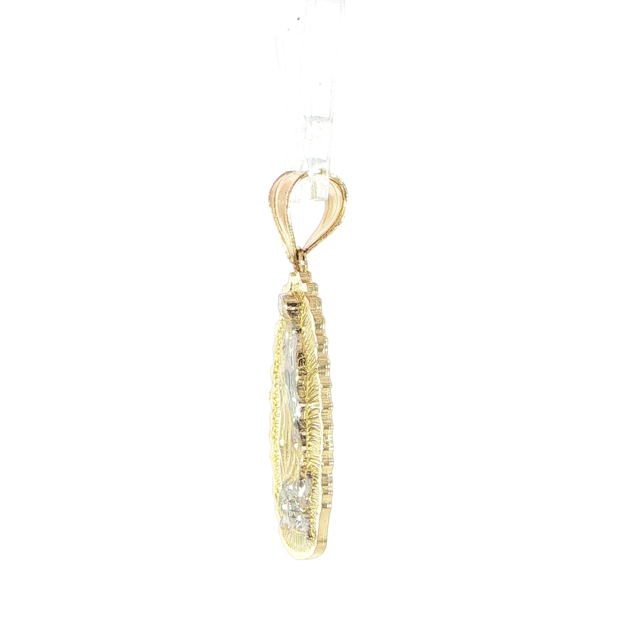 Two-tone Marian pendant crafted in genuine 14K gold