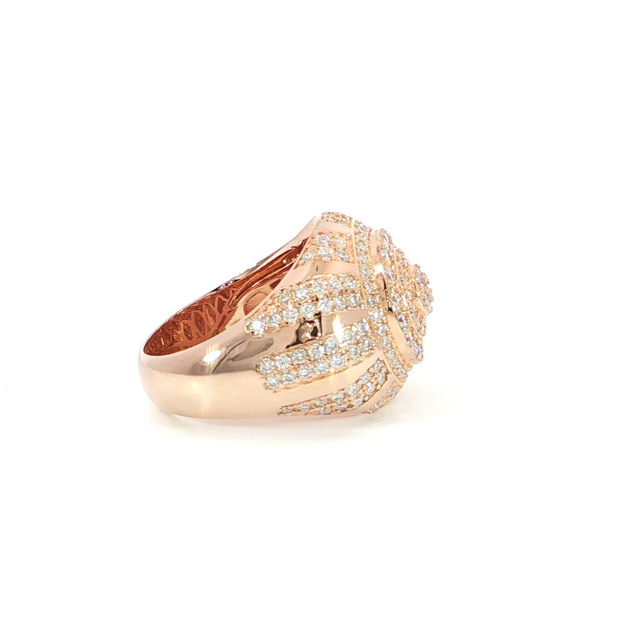 Premium rounded statement ring in gold plated sterling silver