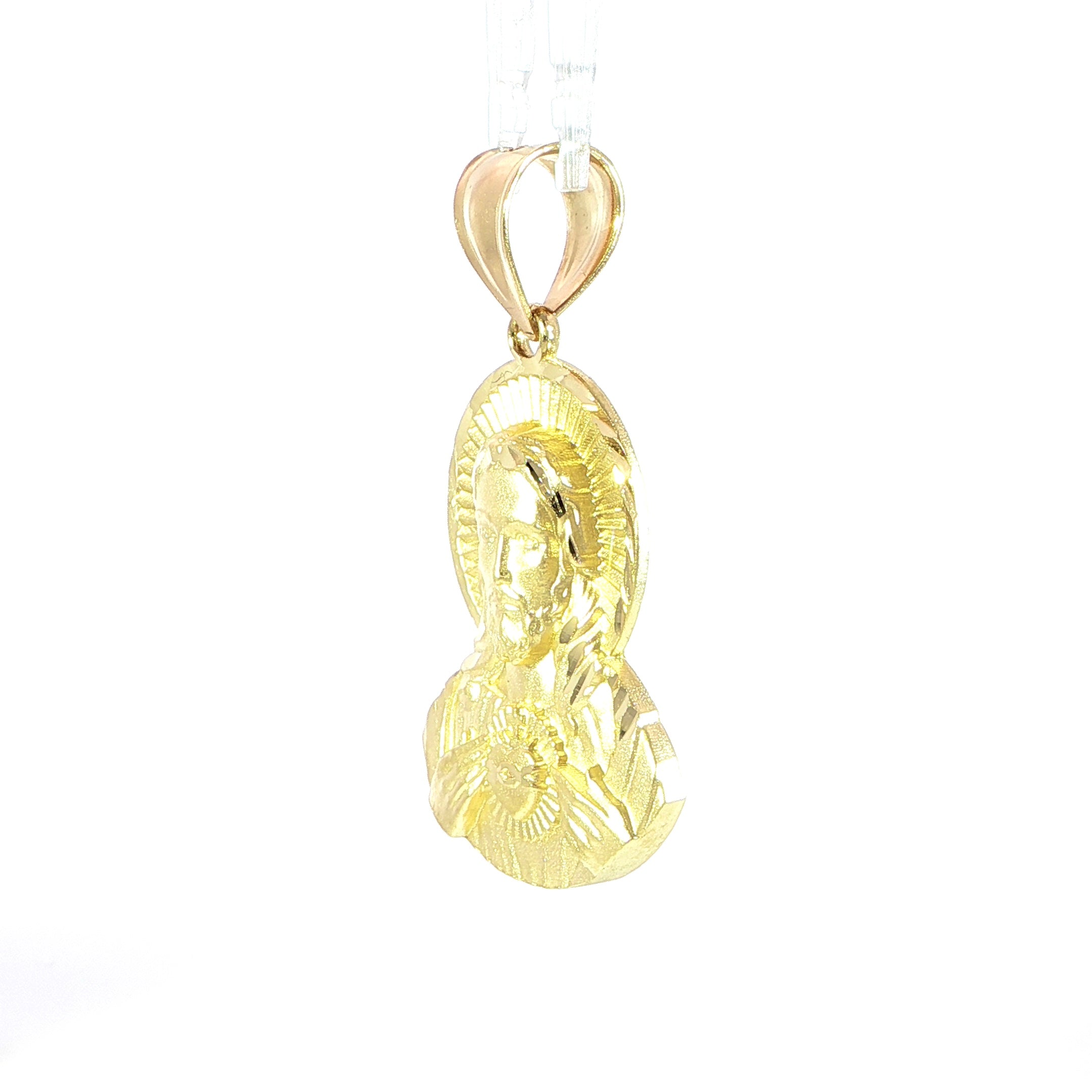 Religious Sacred Heart of Jesus medallion crafted in 14K yellow gold