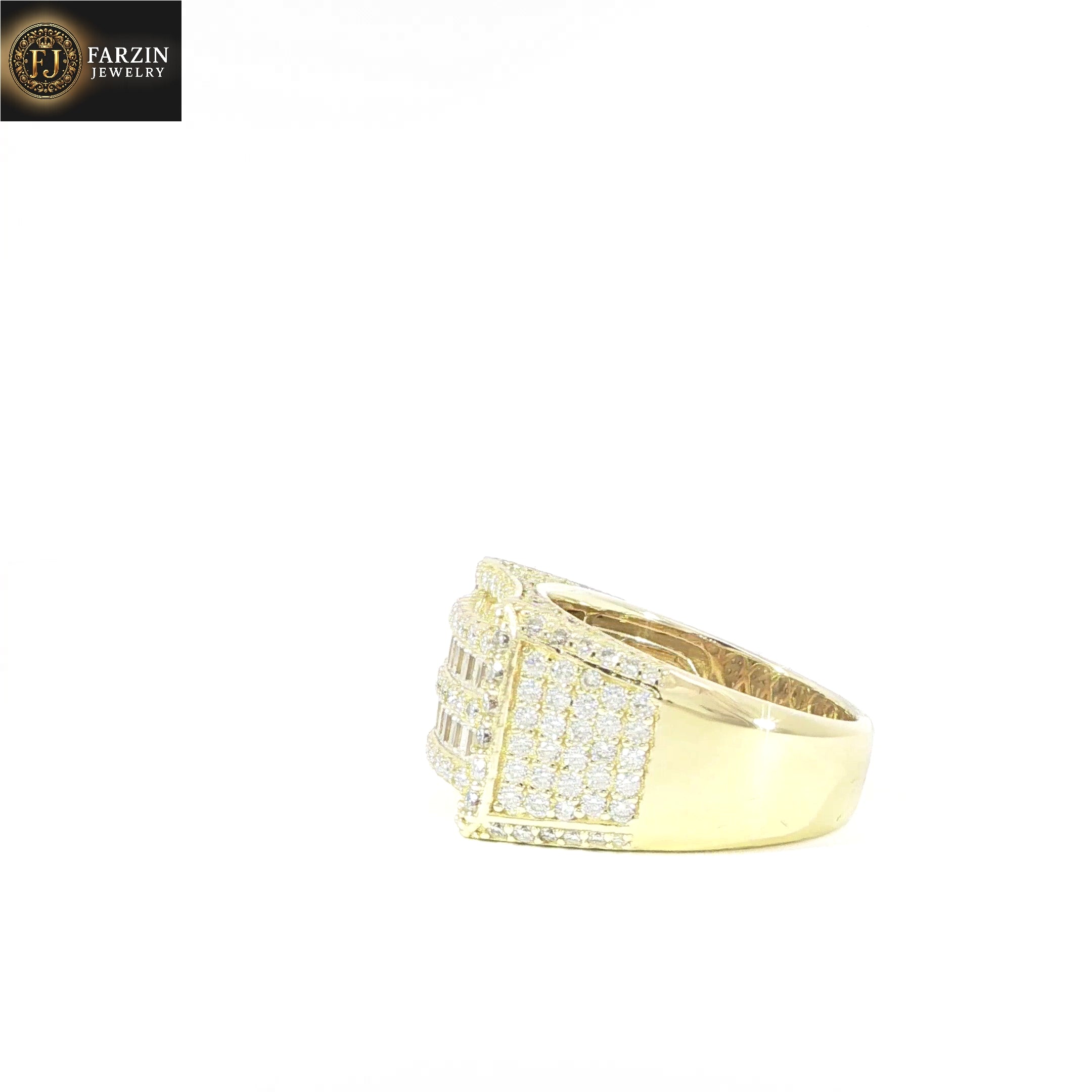 Side sterling silver multi-row moissanite cluster ring