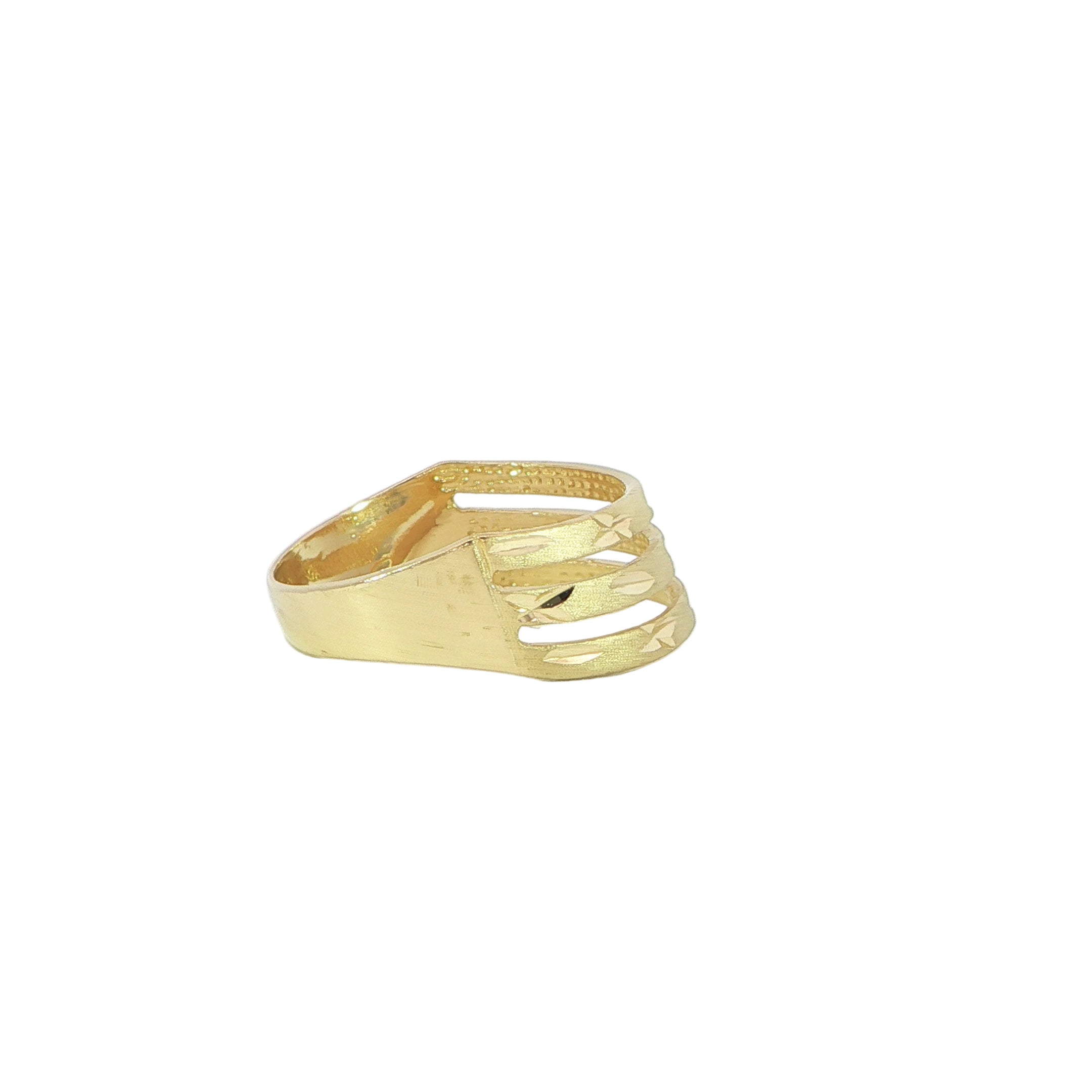 Side 14K gold laser-cut style openwork ring