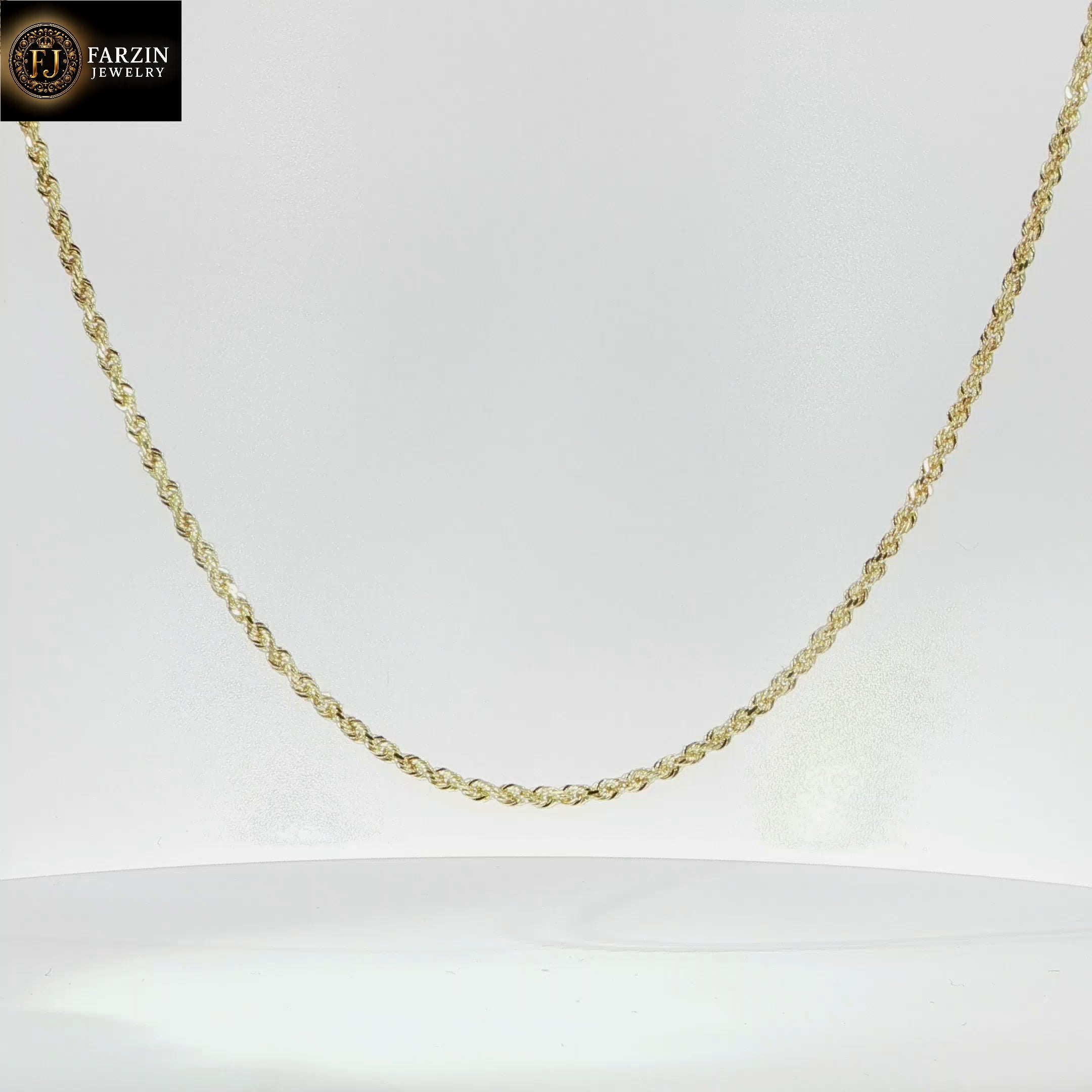 10K Yellow Gold Solid Rope Chain - 2.2 MM