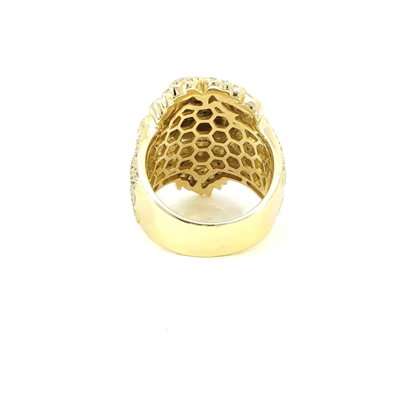 Back of moissanite lion ring