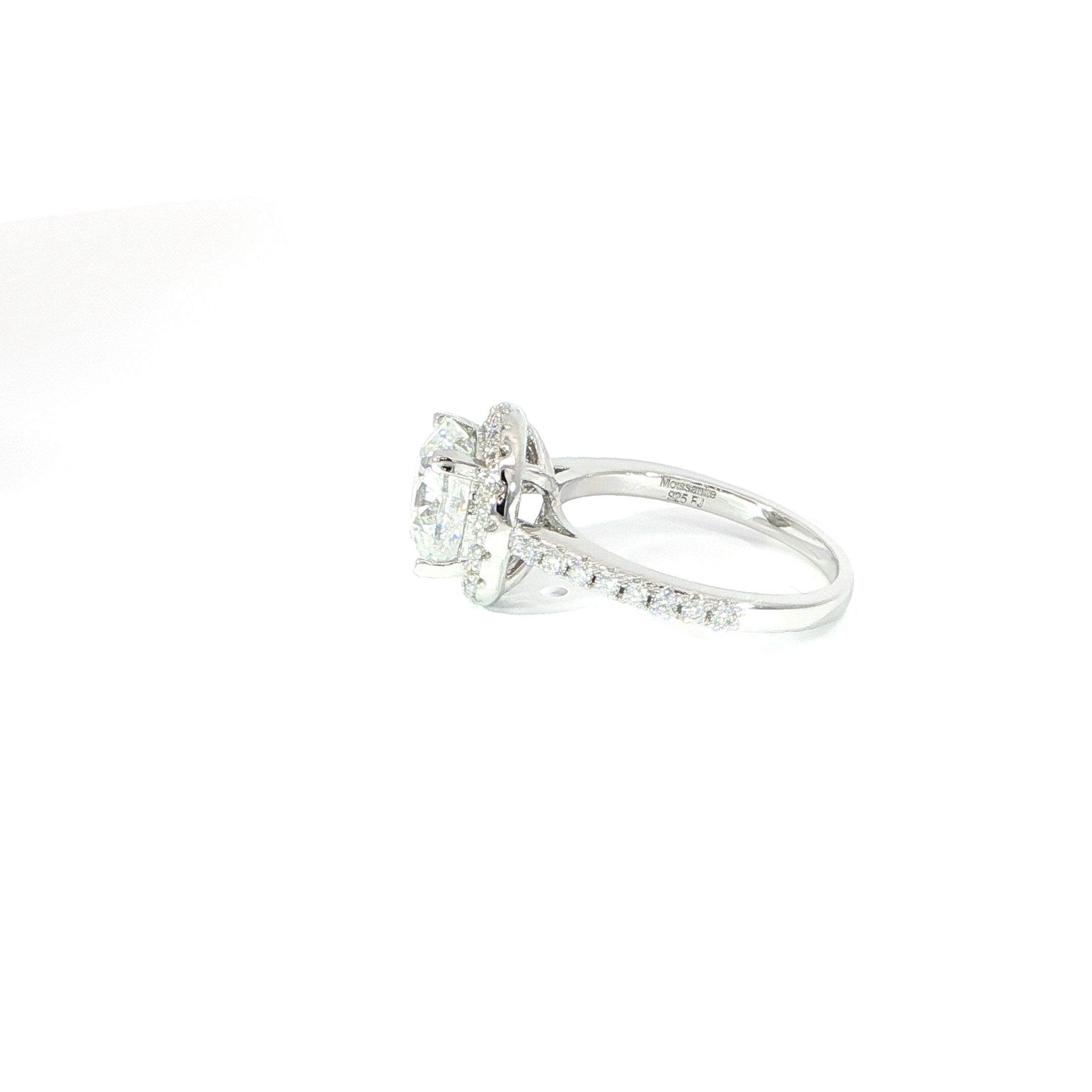 VVS Moissanite Cushion Cut Halo Ring