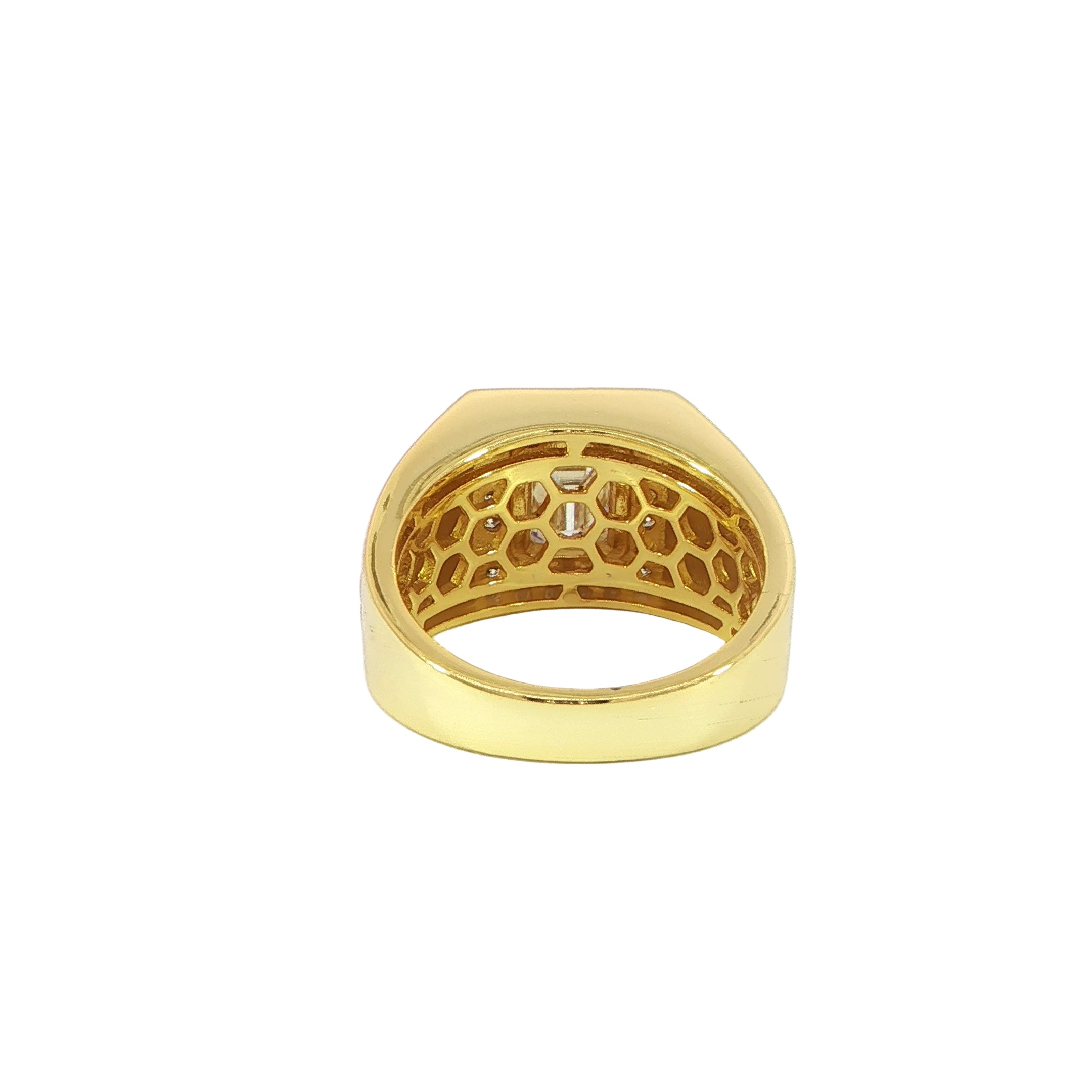 Sterling Silver Bezel Style Halo Ring Back