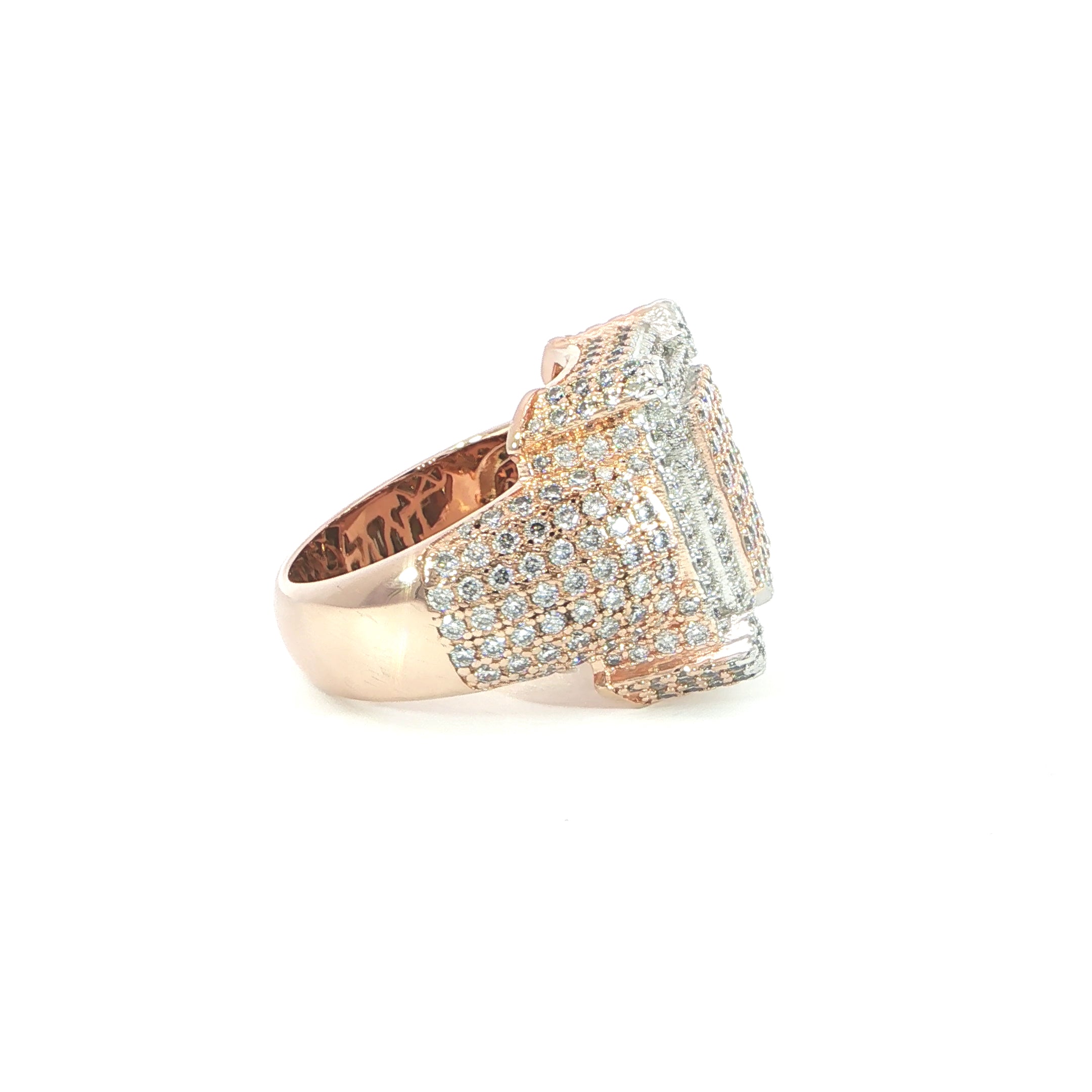 Luxury Sterling Silver Hip Hop Ring Side