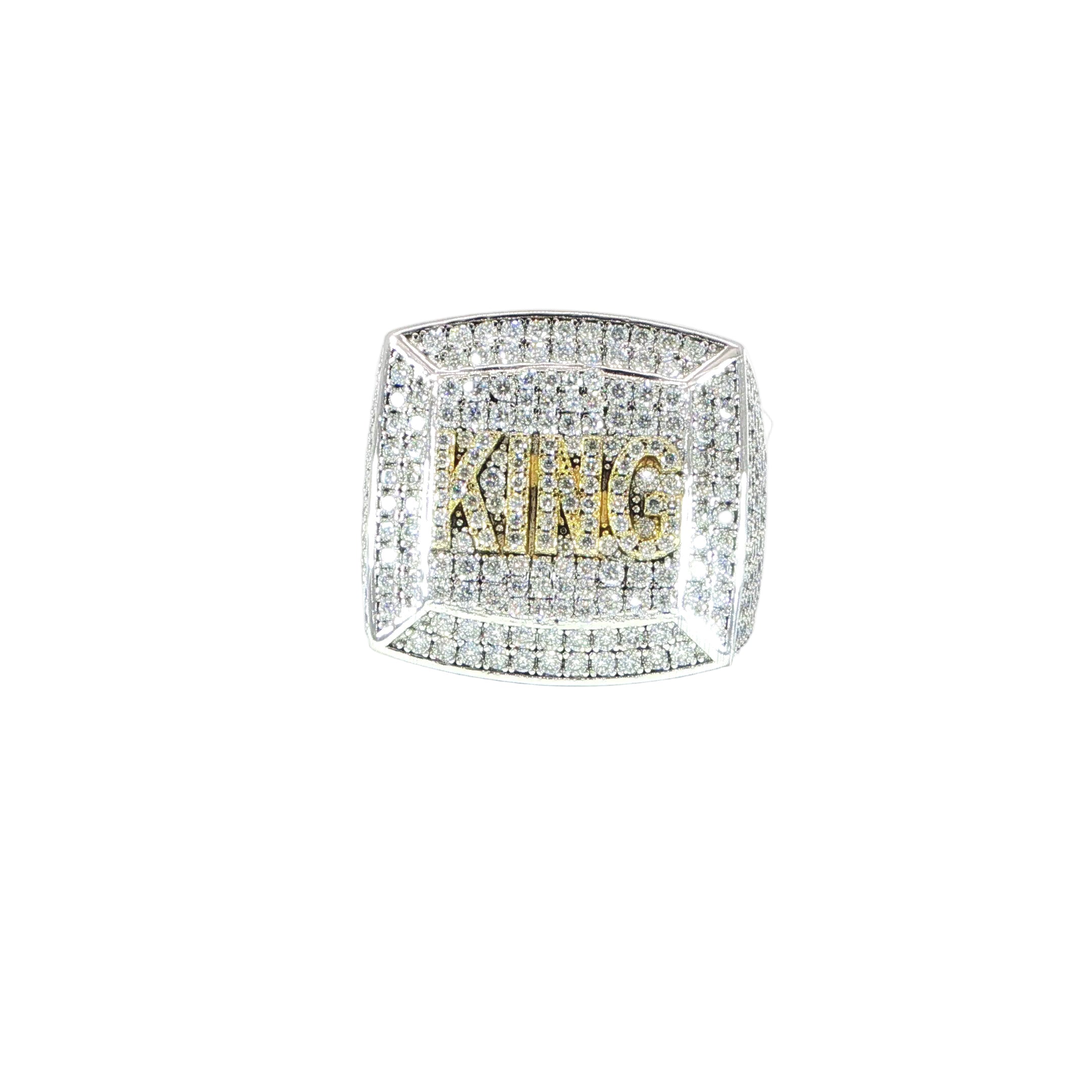 Sterling Silver KING Pave Cluster Ring with VVS Moissanite