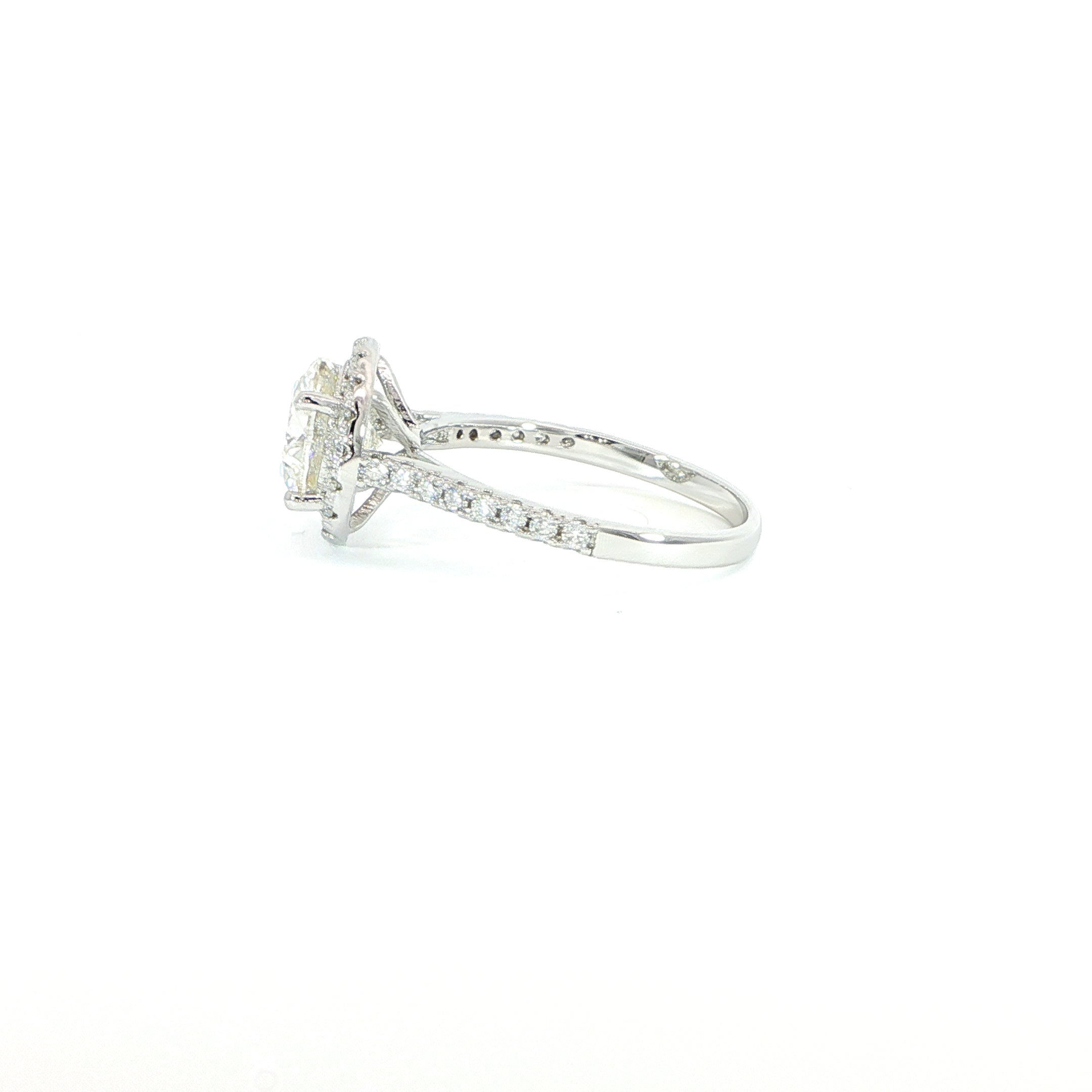 Elegant 2CT Round Halo Ring in Sterling Silver
