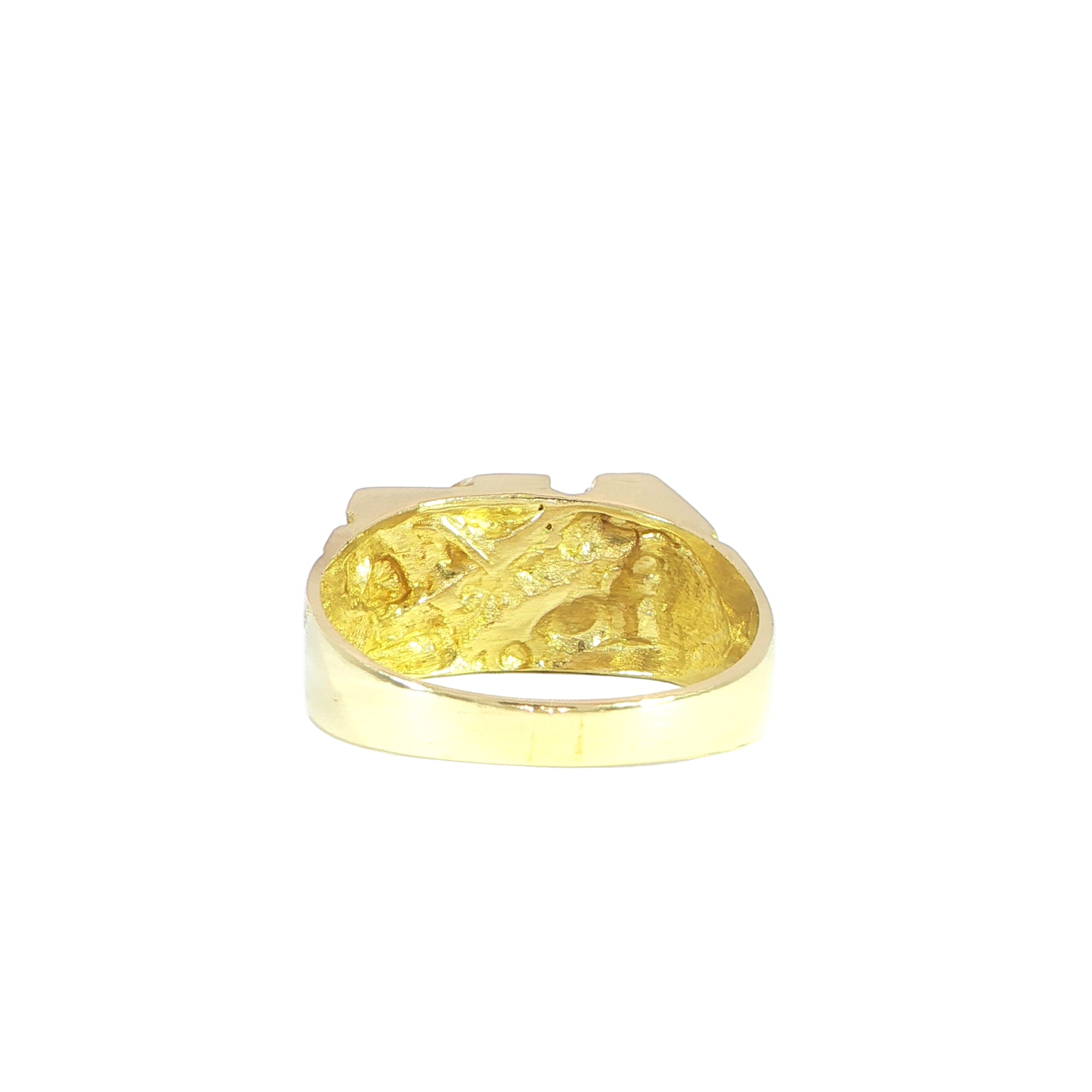 bold nugget ring gold back