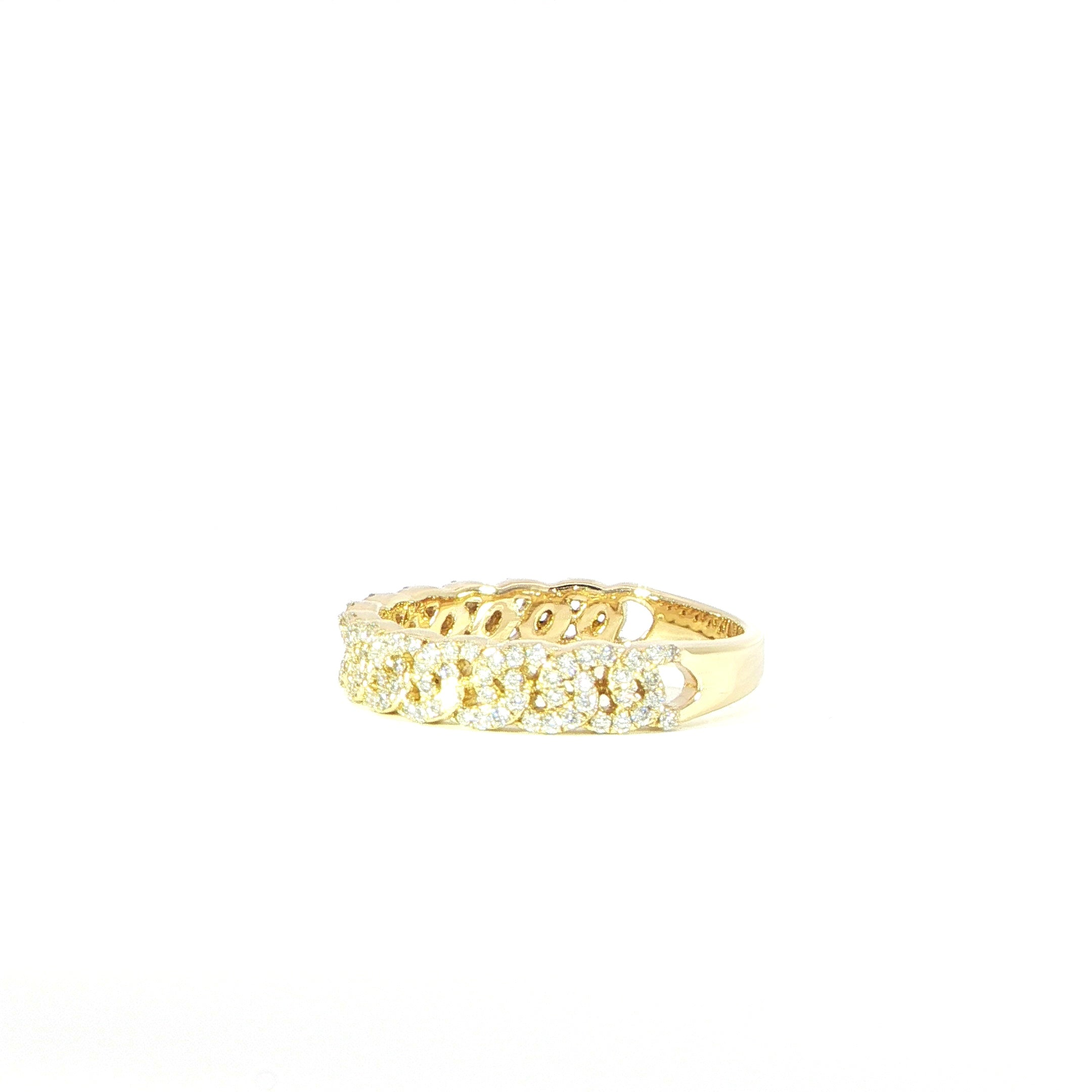 Stackable diamond band with shimmering pavé-set diamonds