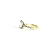 Side profile of 14K Yellow Gold Emerald Diamond Ring
