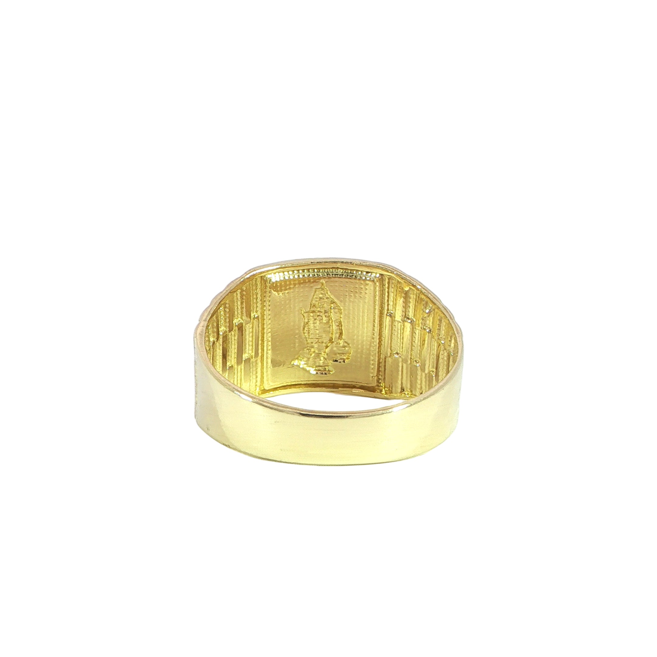 10K Yellow Gold Religious Ring Back