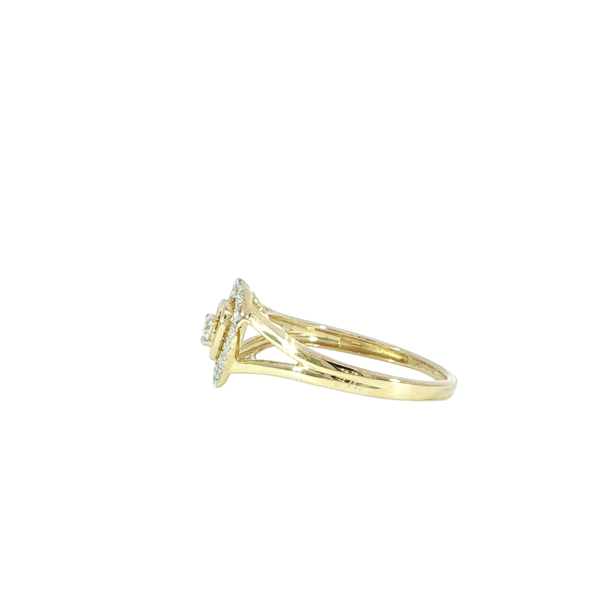 Heart Promise Ring with Natural Diamonds Side
